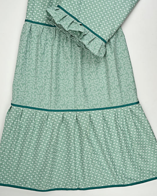 Sage Green Different Print Skirt Style Rida