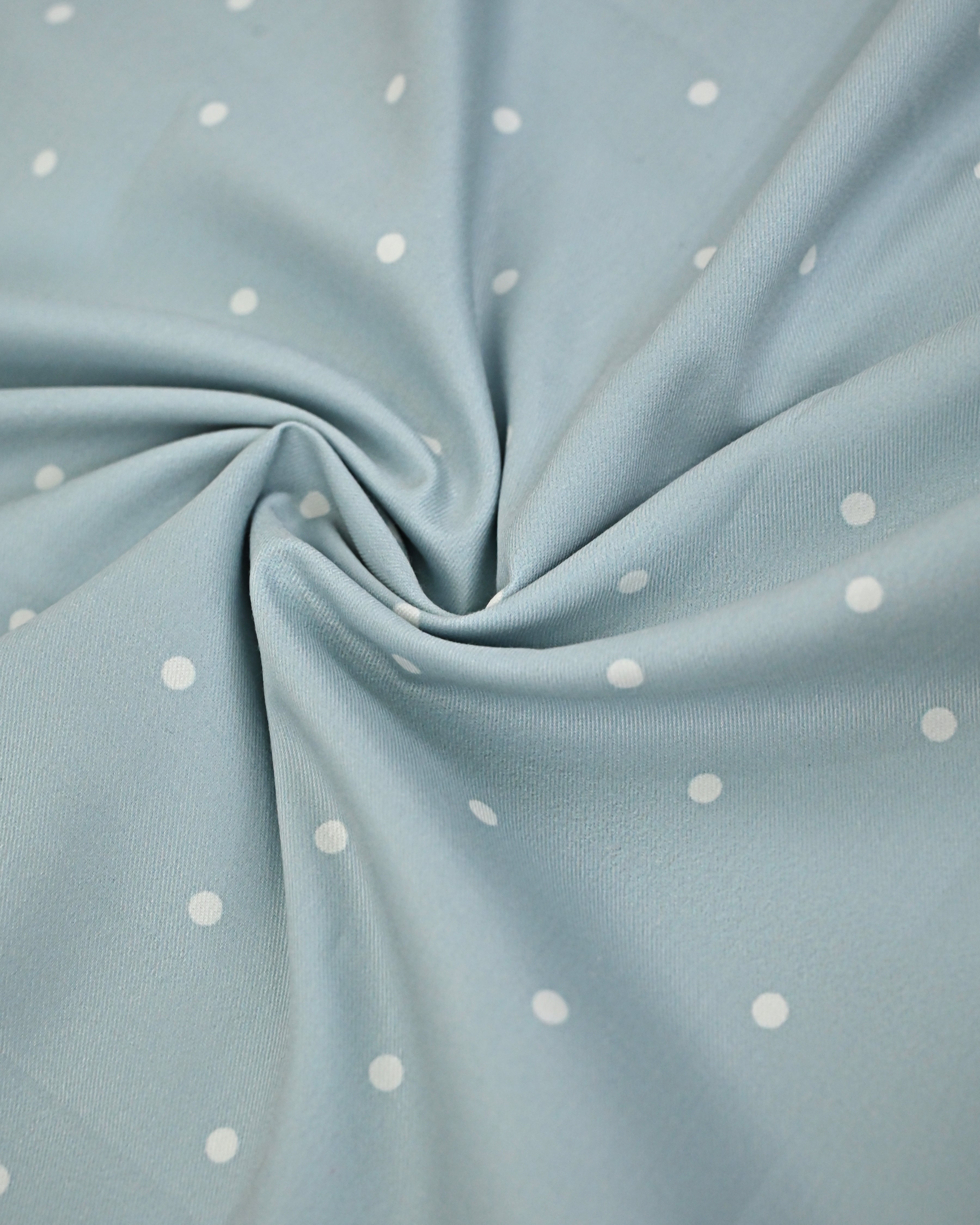 Grayish Blue White Dots RCJ With Smart Floral Panel Lacing With Non Quilted Masallah & Same Dupatta