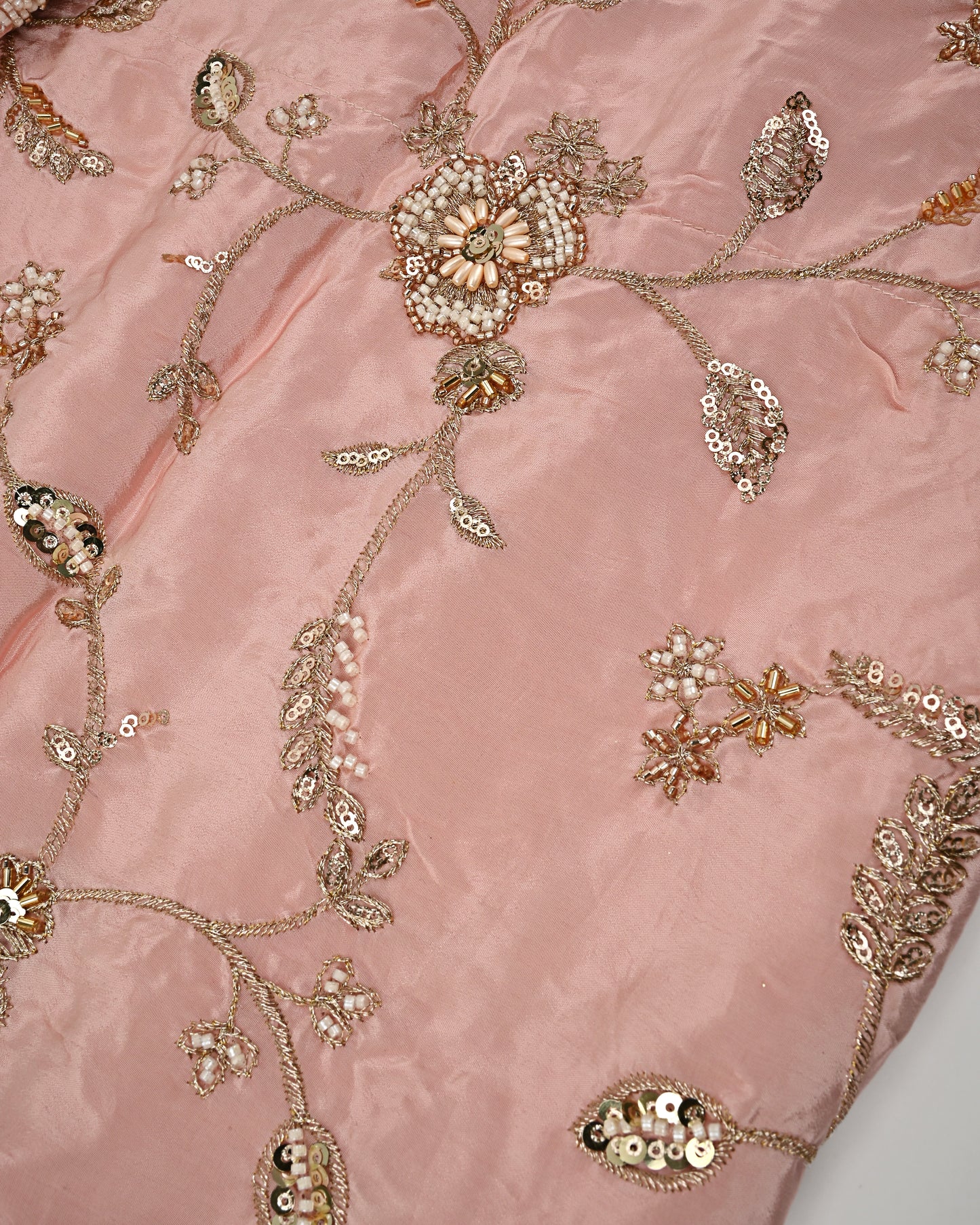 Peach RCJ With Golden Full Work Gold Lace & Same Dupatta With Lacing