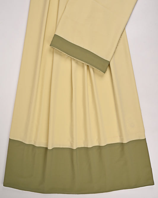 Lemon Yellow Abaya Rida With Green Abaya Panel