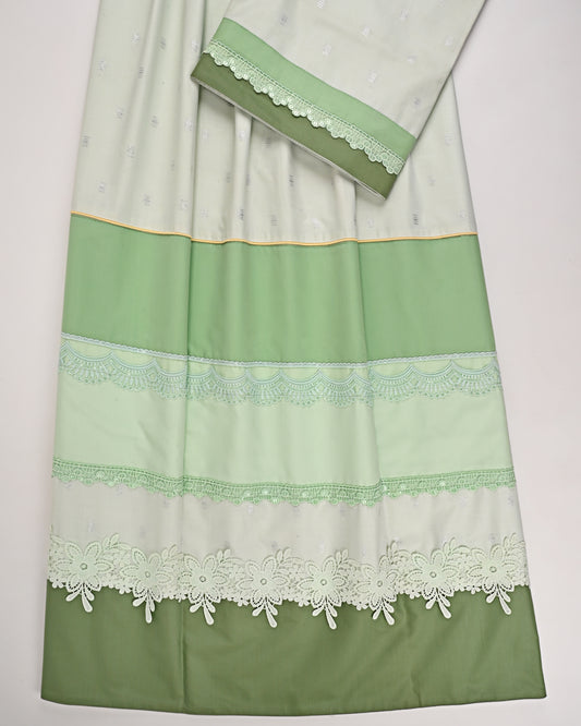 Pistachio Rida With Color Block Panel & Lace