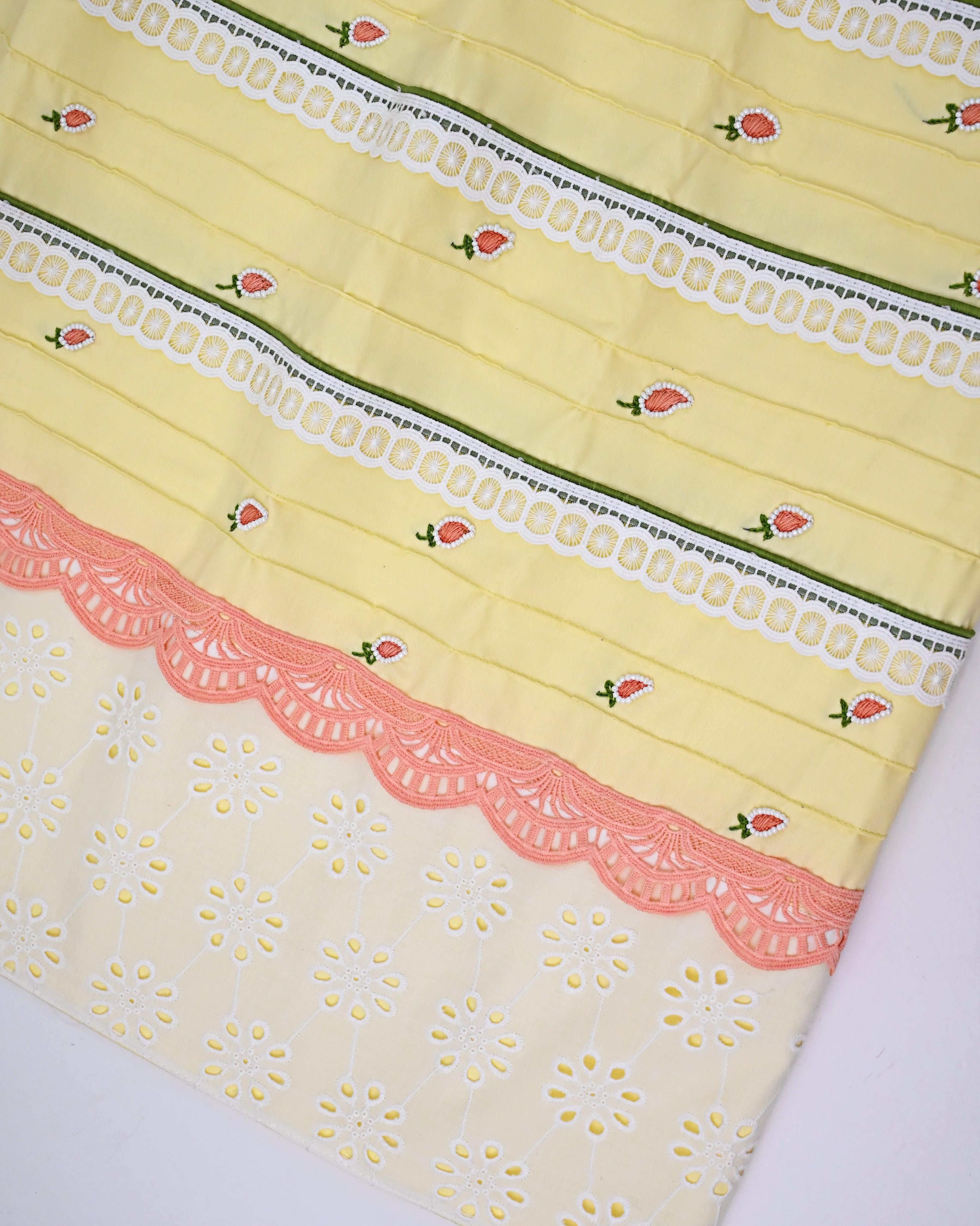 Mango Yellow Rida With Smart Hakoba Lace Pintex & Smart Lite Floral Handwork