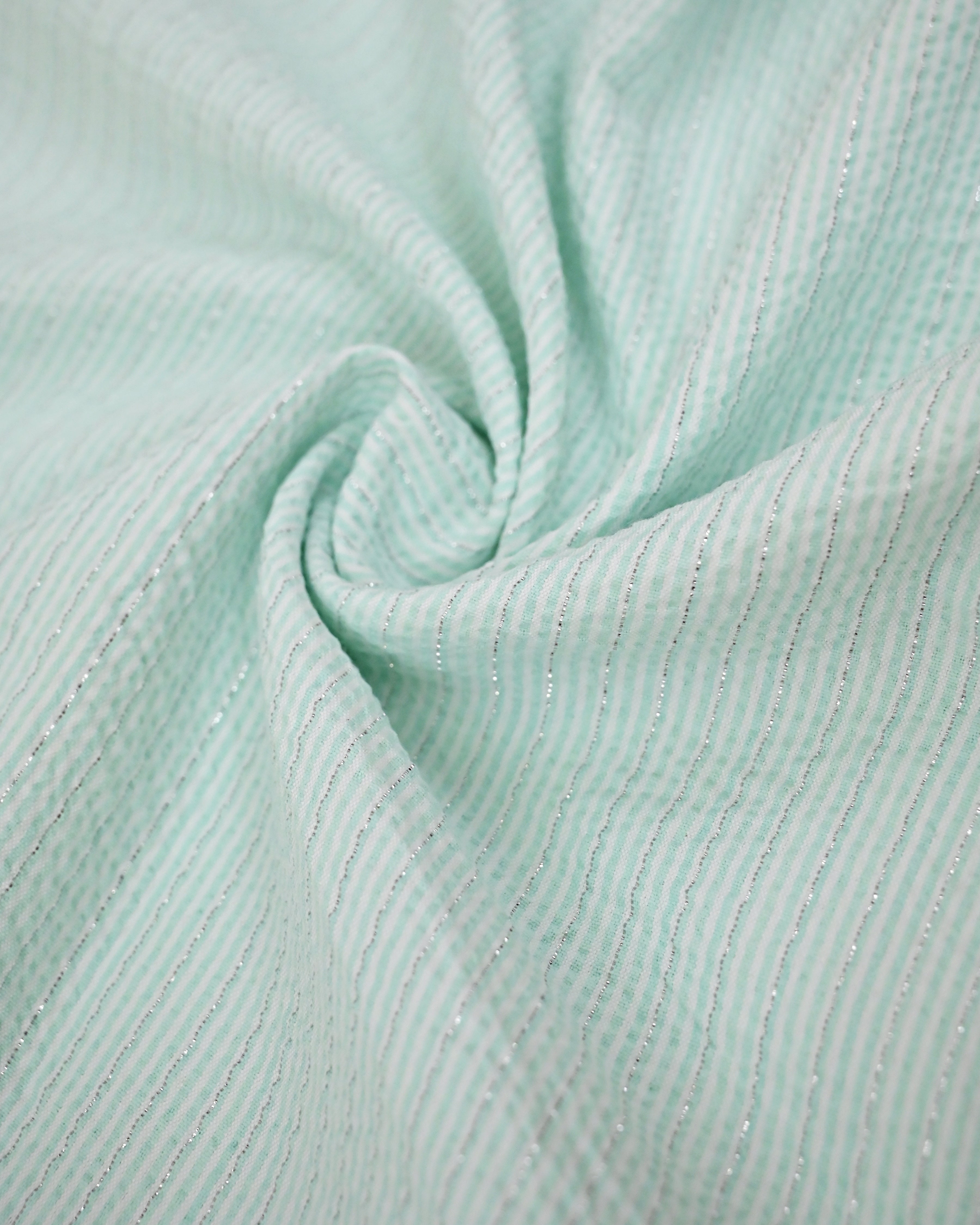 Light Mint Green Popcorn Rida With Multi Color Floral Panel & Smart Floral Lace