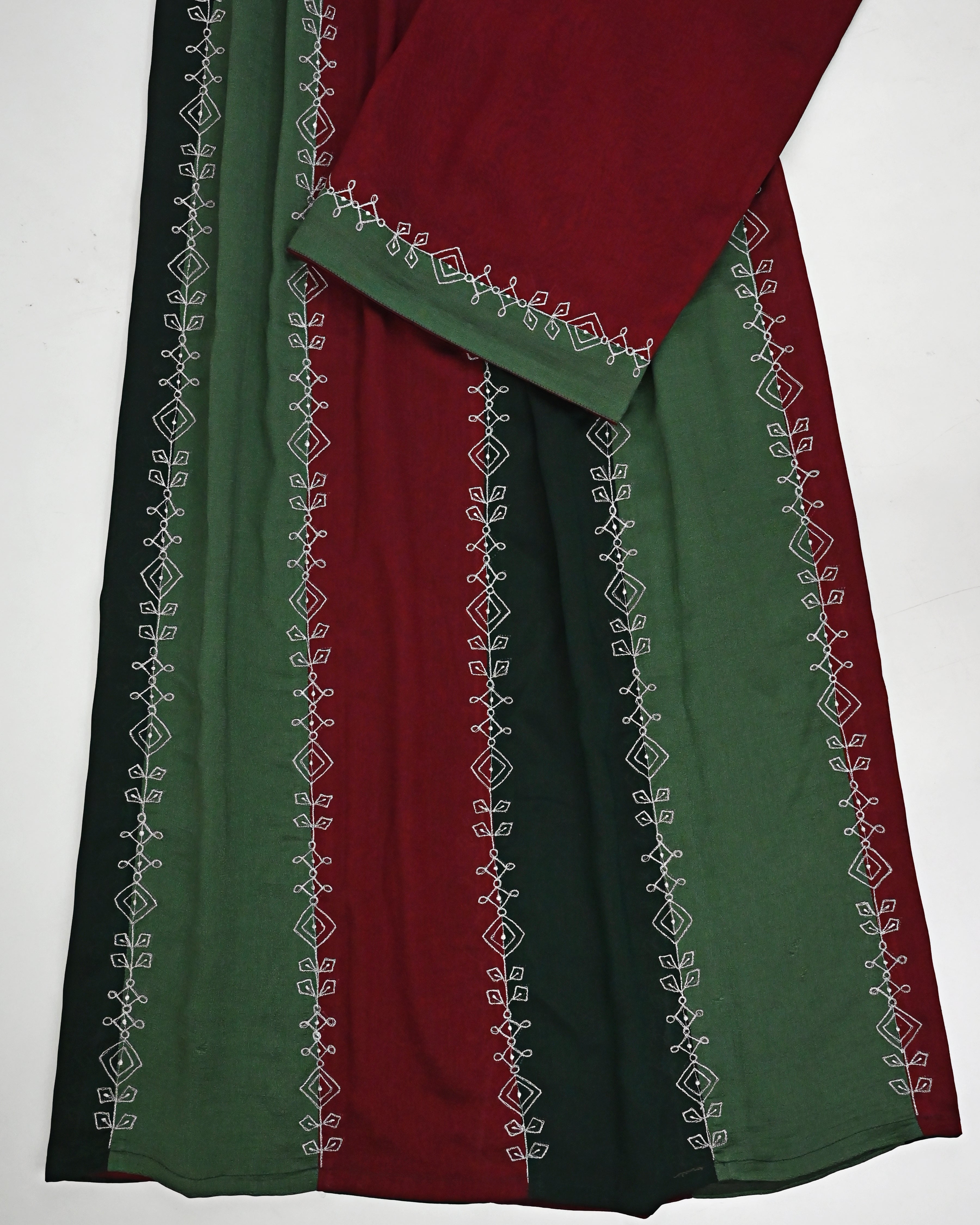 Three Dark Color 90grm Silk Rida With Smart Embroidery Border Work-2900/-