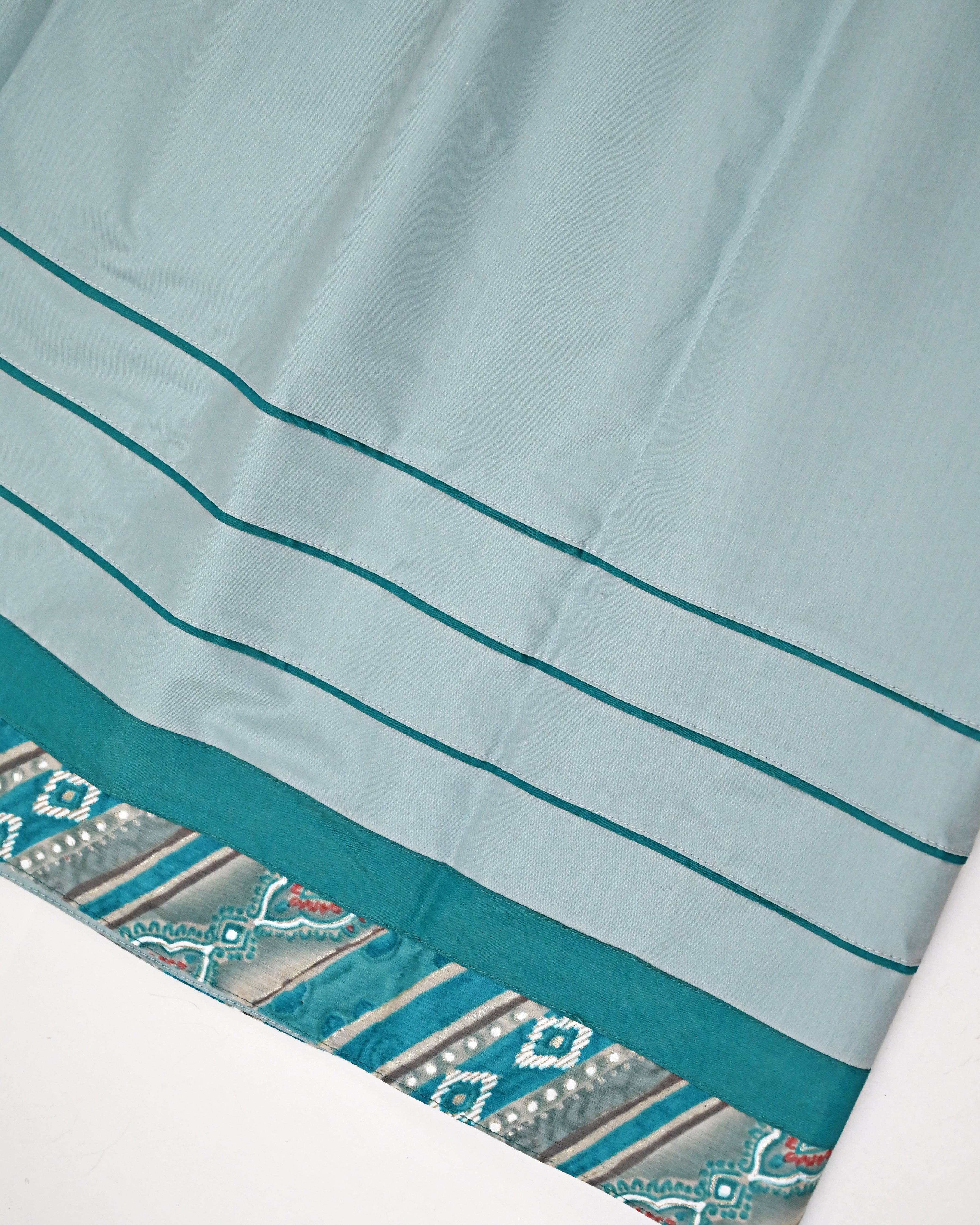 Cloud Grey Rida With Smart Dark Green Pintex & Smart Printed Panel-700/-