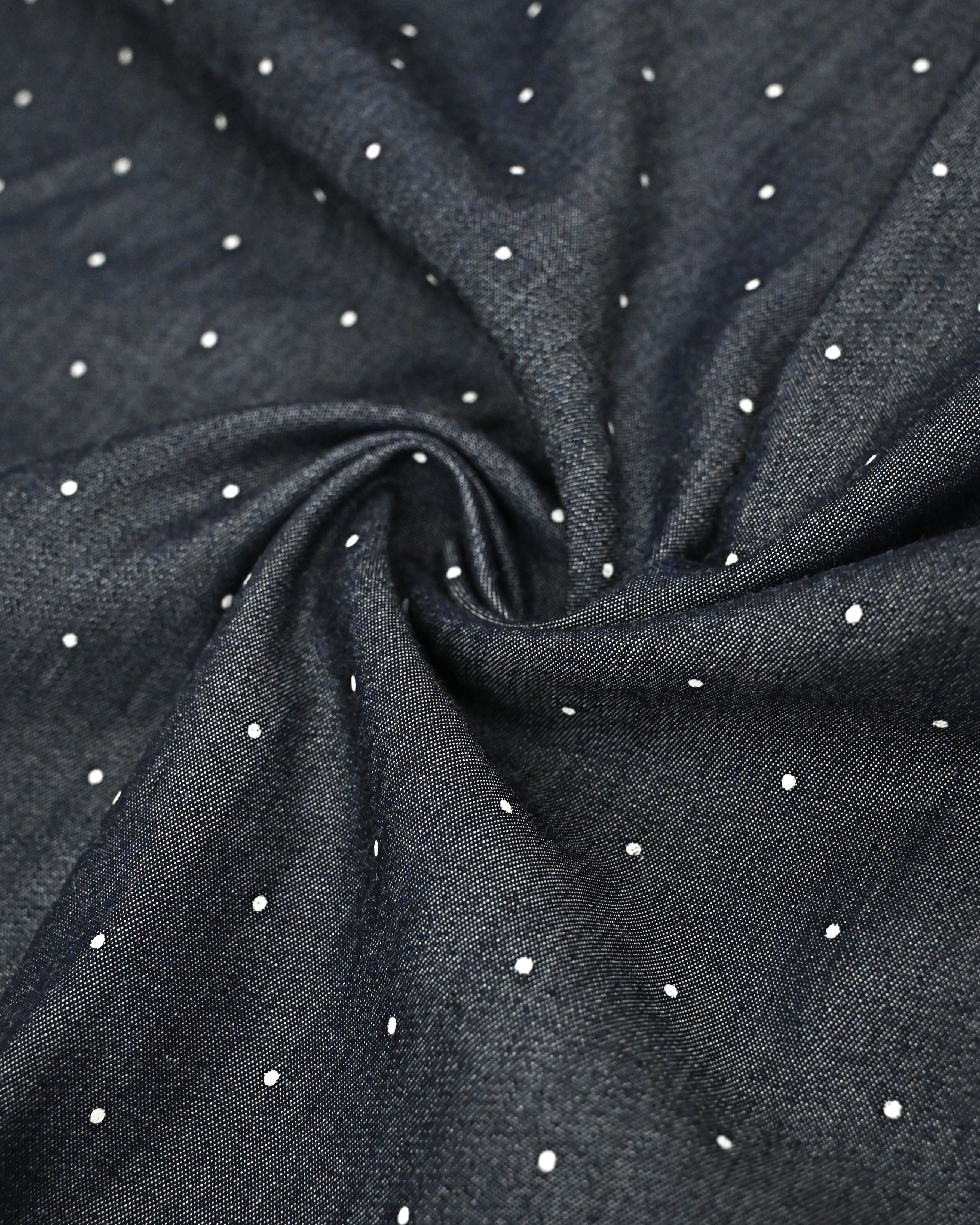 Denim Blue Jodi With Smart Pipin Panel & Floral Applique With White Base Navy Print Dupatta-2100/-