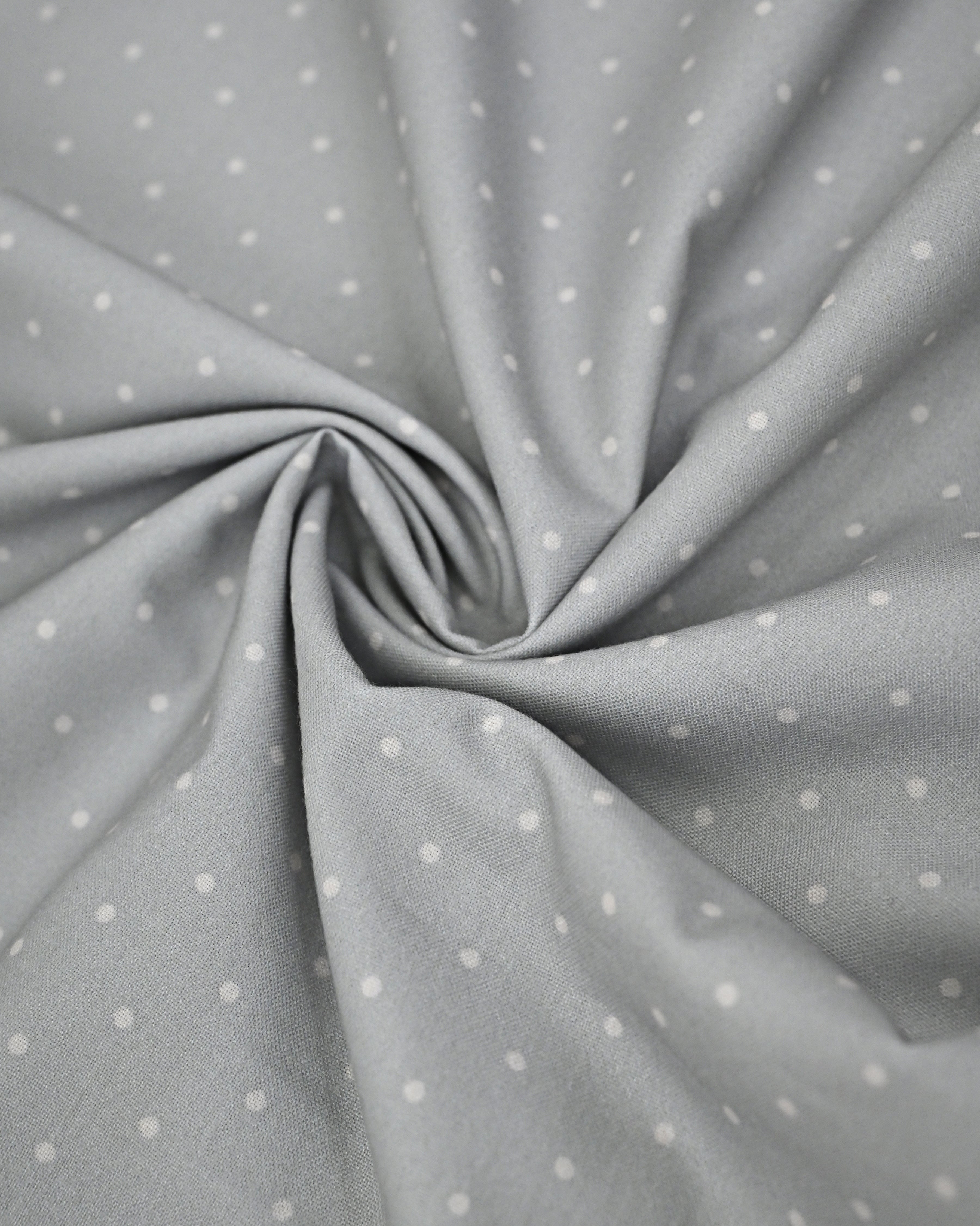 Light Grey White Dots Rida With Geometric Design Print Panel & Small Black Lace