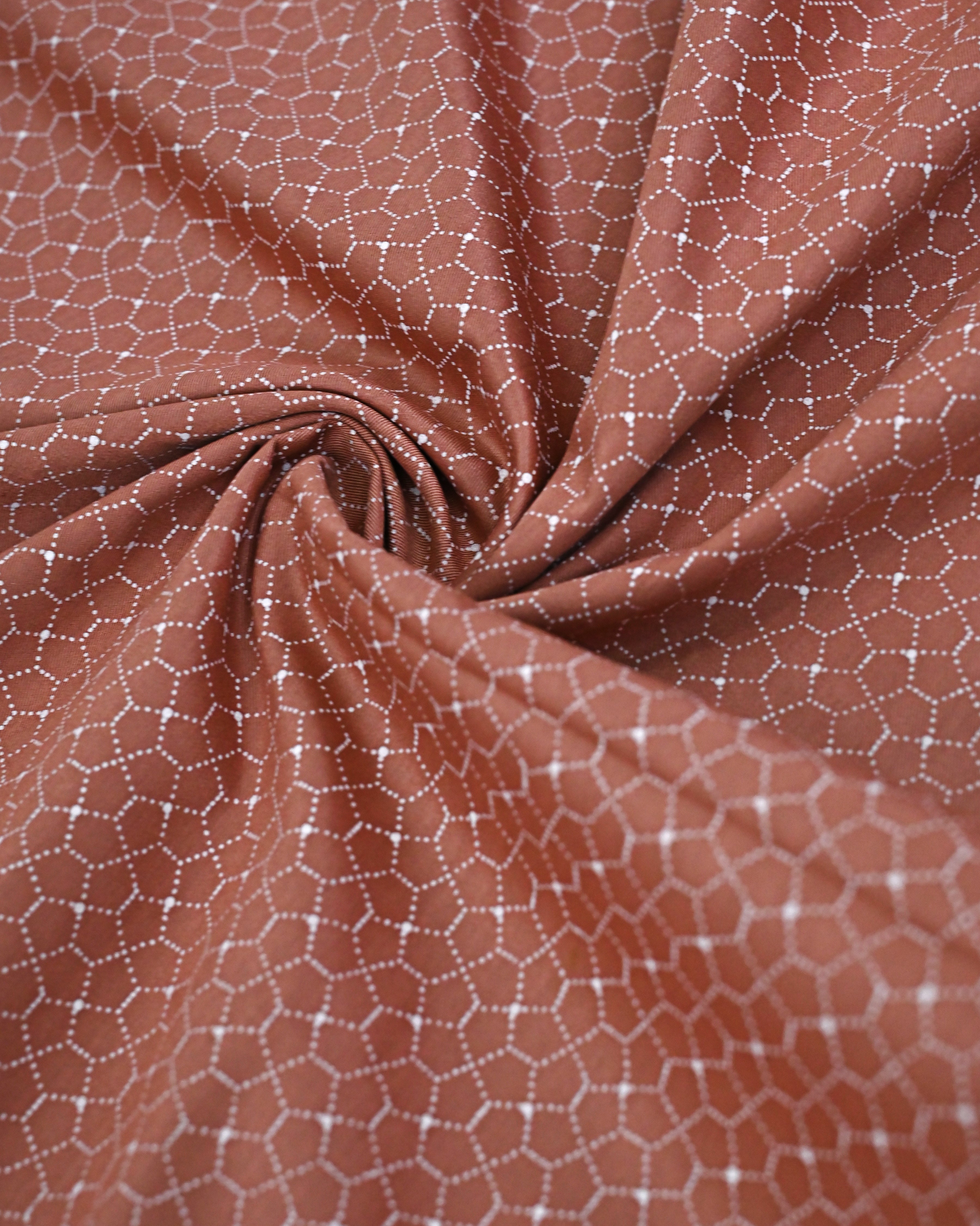 Rusty Orange Printed Rida With Smart White Lacing & Panel