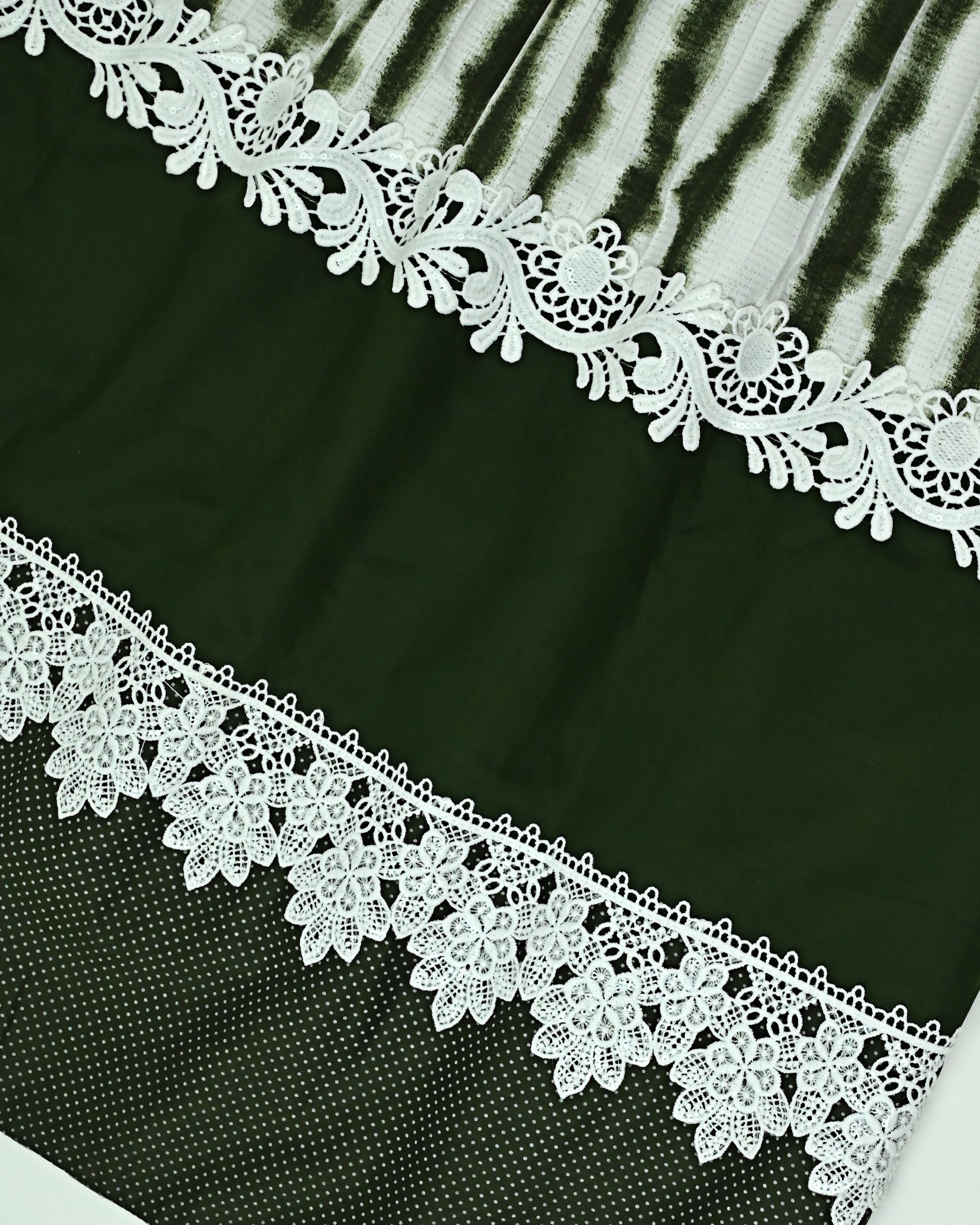 Olive Green White Stripes Rida With Smart Dark Smart Panel & Smart Lace