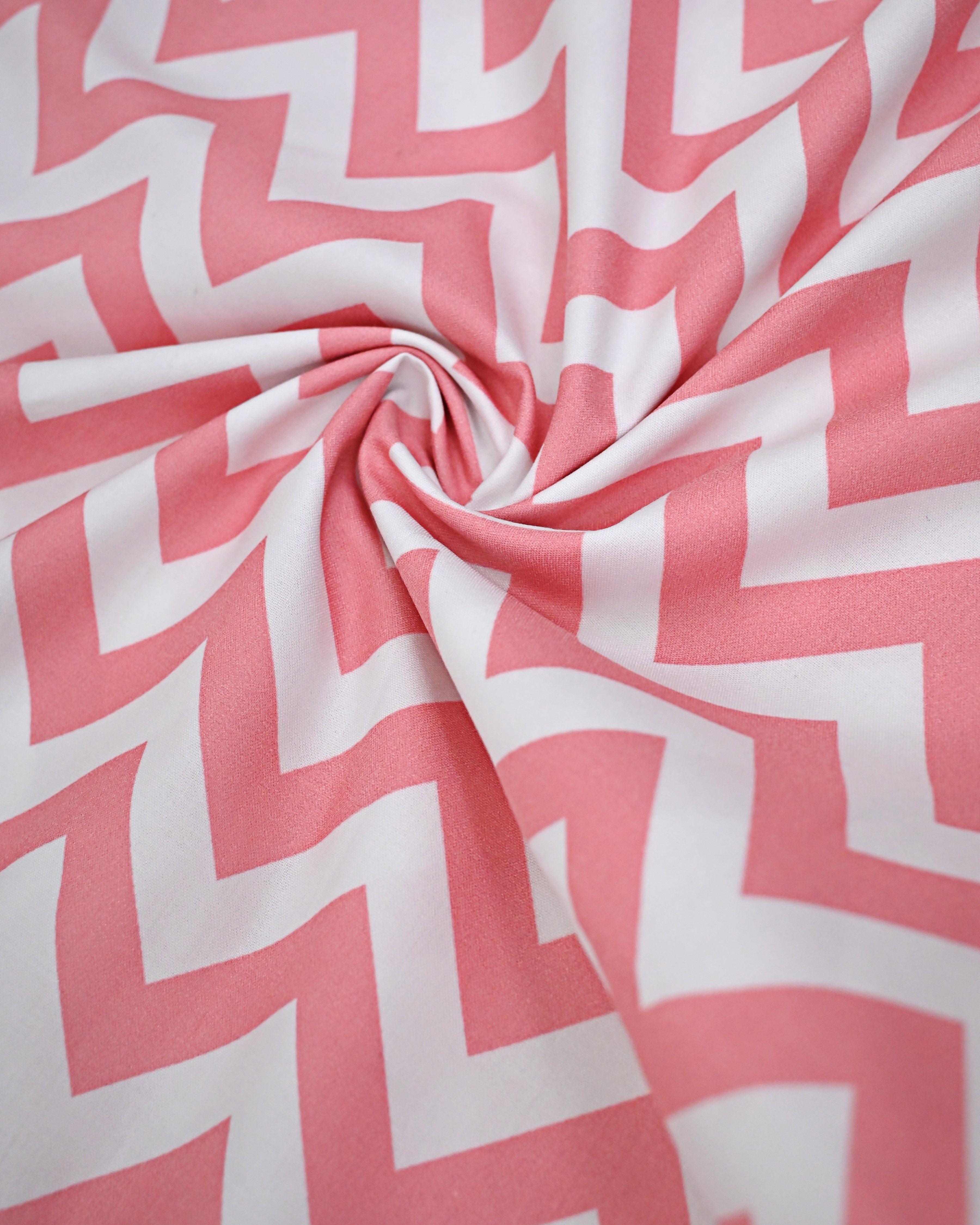 White & Pink Chevron Rida With Smart Checks Panel & Smart White Lace
