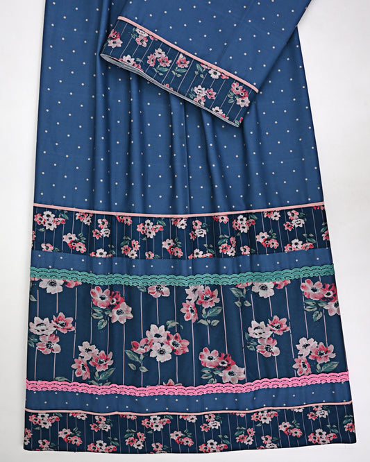 Dark Blue White Dots Rida With Smart Floral Panel & Smart Lacing