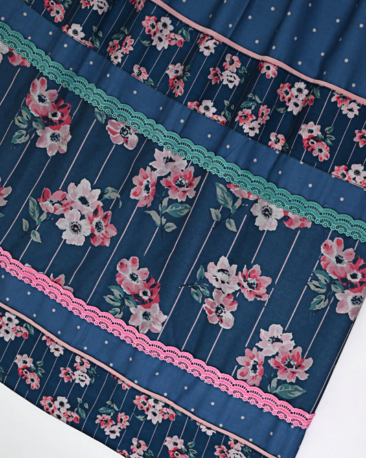 Dark Blue White Dots Rida With Smart Floral Panel & Smart Lacing