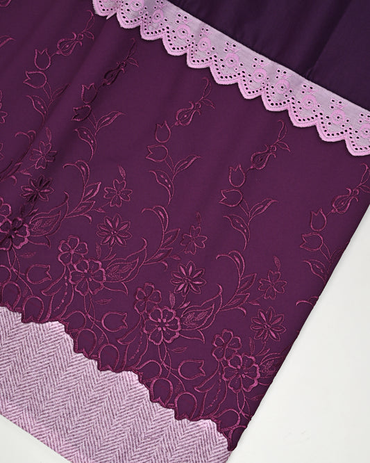 Dark Purple Rida With Smart Dark Purple Lace & Smart Look