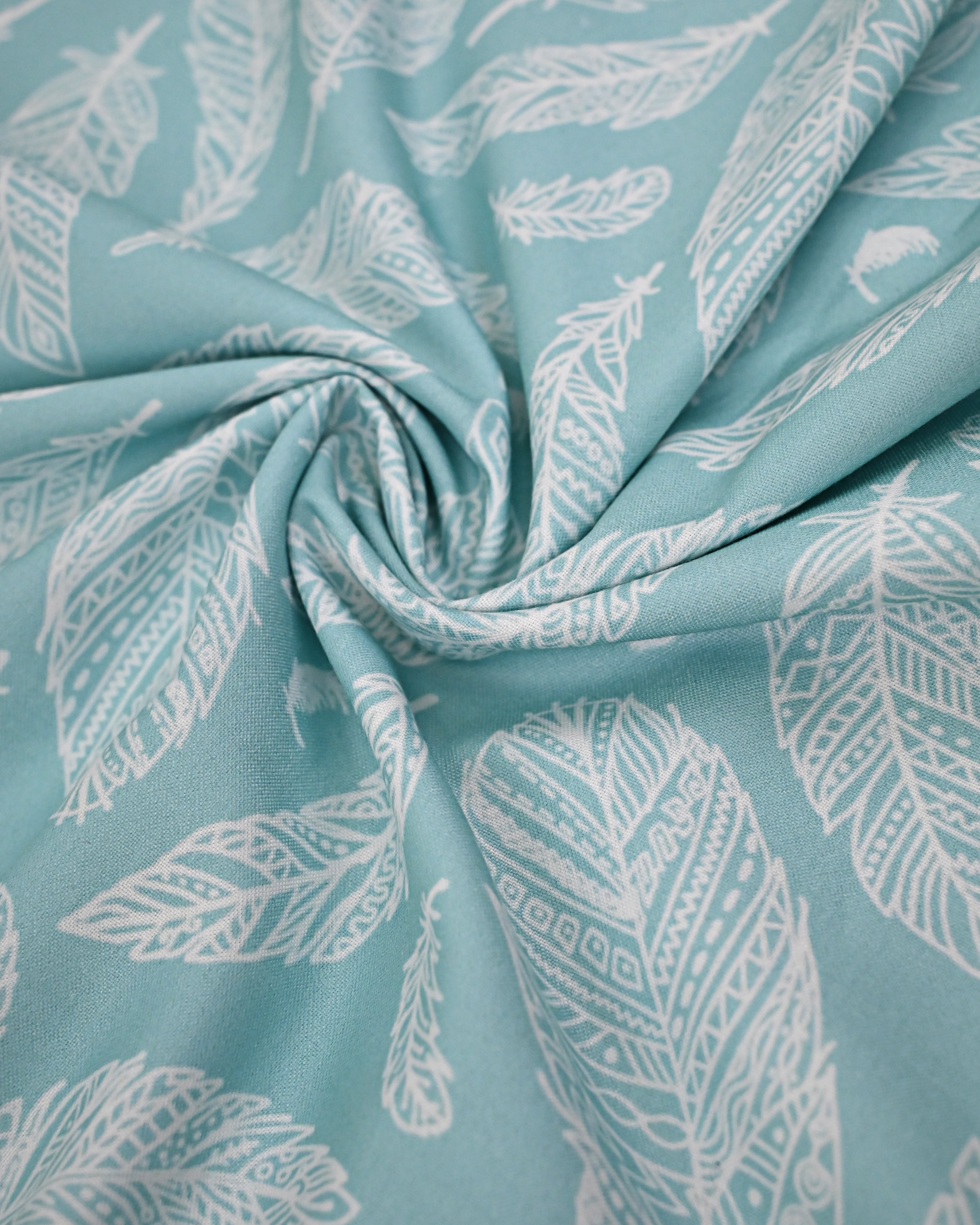 Green White Small Broad Print Rida With Smart White Hakoba Lace