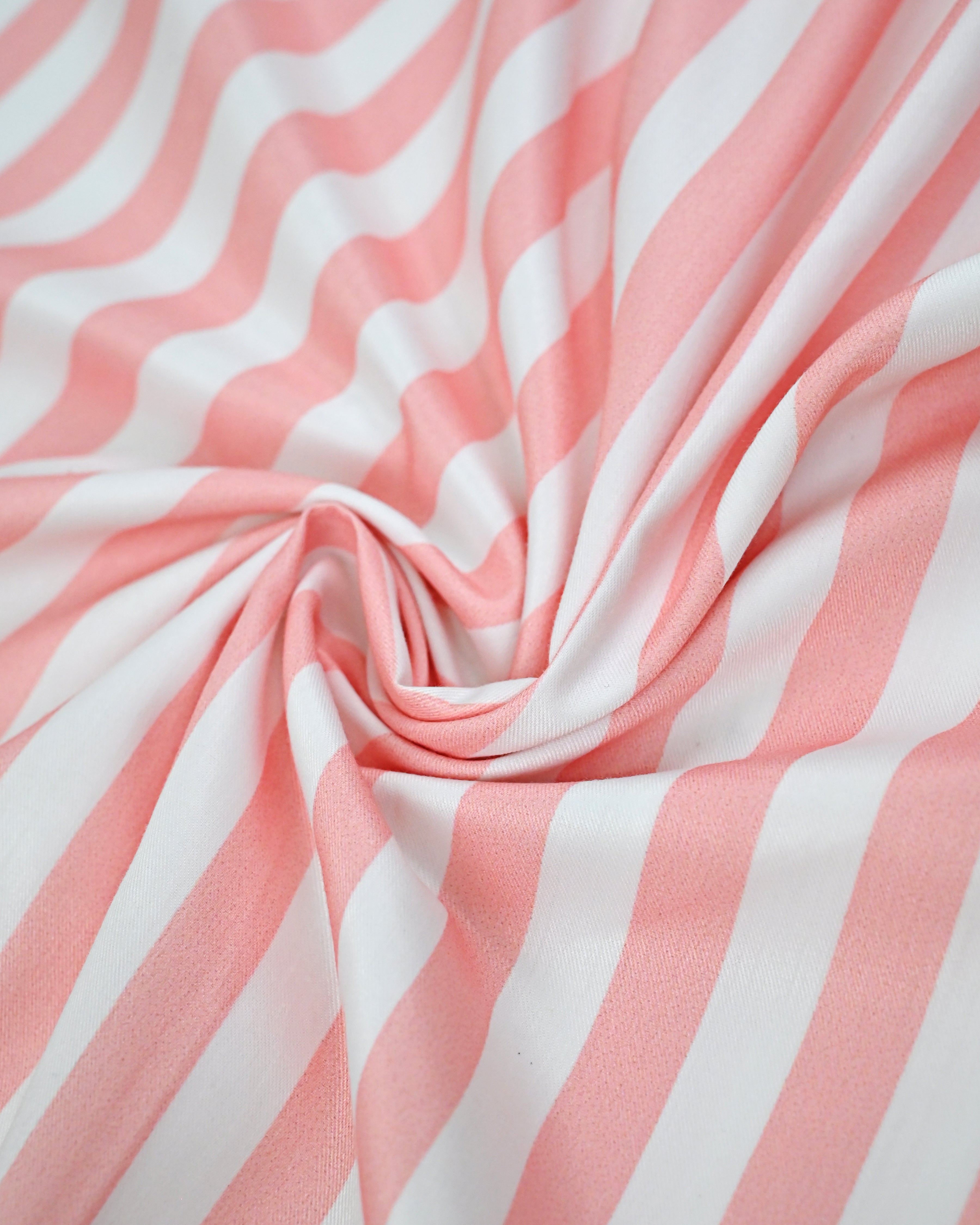 Candy Pink White Stripes Rida With Smart Cheks Panel & Floral Rose Centre Bunch