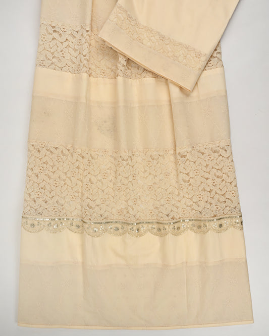 Creamish Yellow Rida With Smart Lacing & Pattern