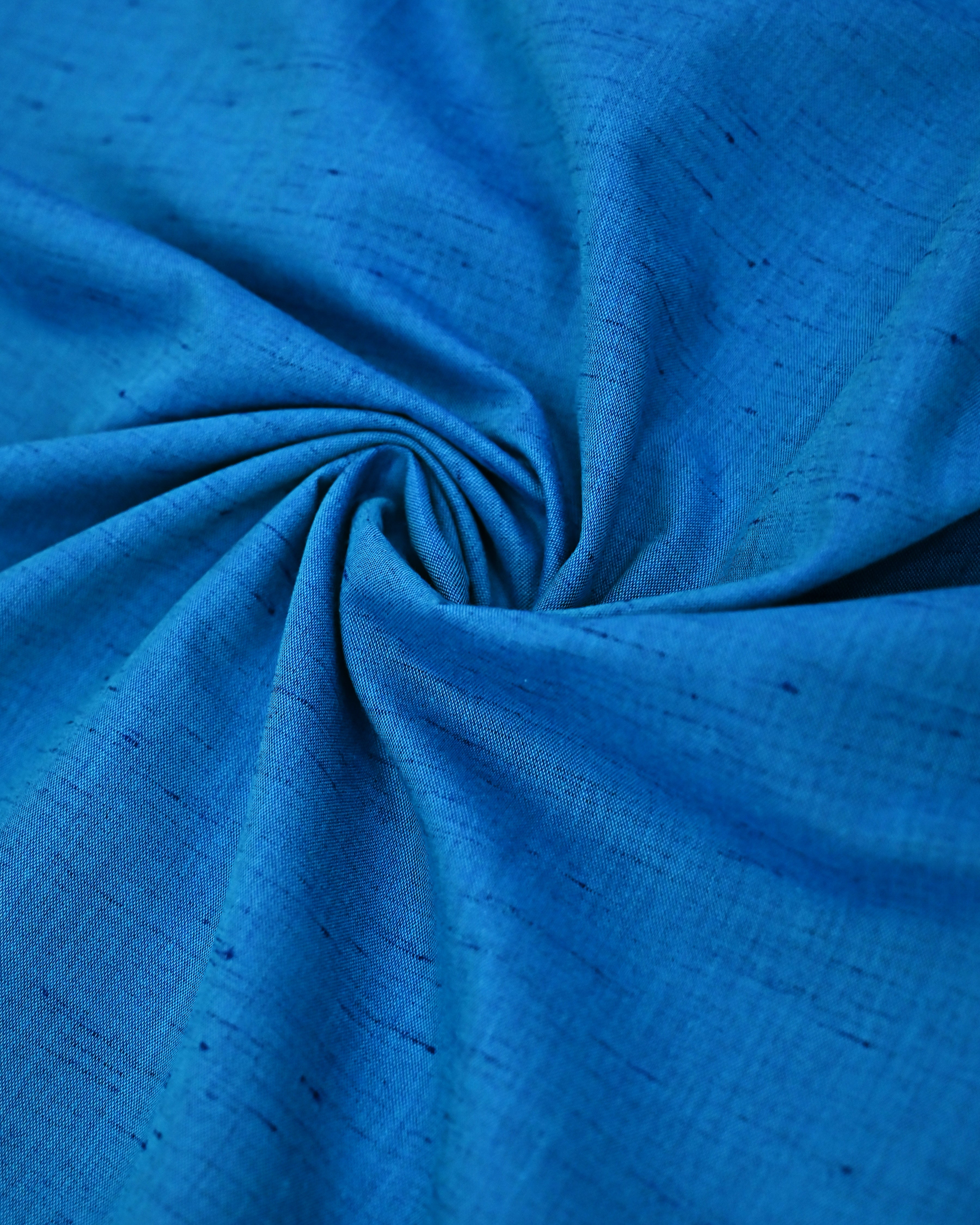 Cerulean Blue Jodi With Floral Printed Panel Smart Lace & White Base Chevron Print Dupatta