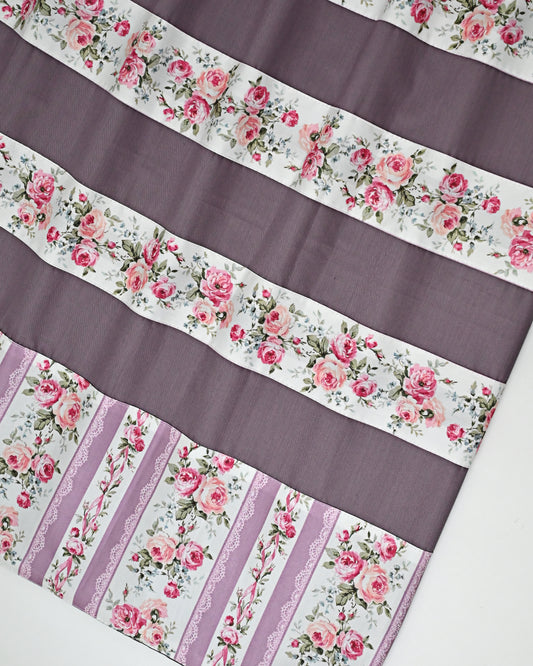 Dark Mauve Rida With Smart Floral Panel & Smart Floral Patta