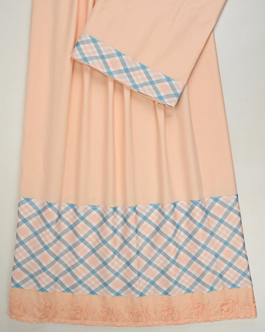 Peach Rida With Smart Checks & Smart Lace
