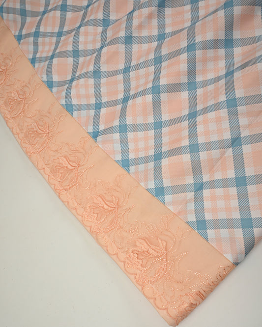 Peach Rida With Smart Checks & Smart Lace