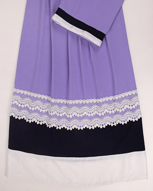Mauve Abaya Rida With Smart Lace & Abaya Panel