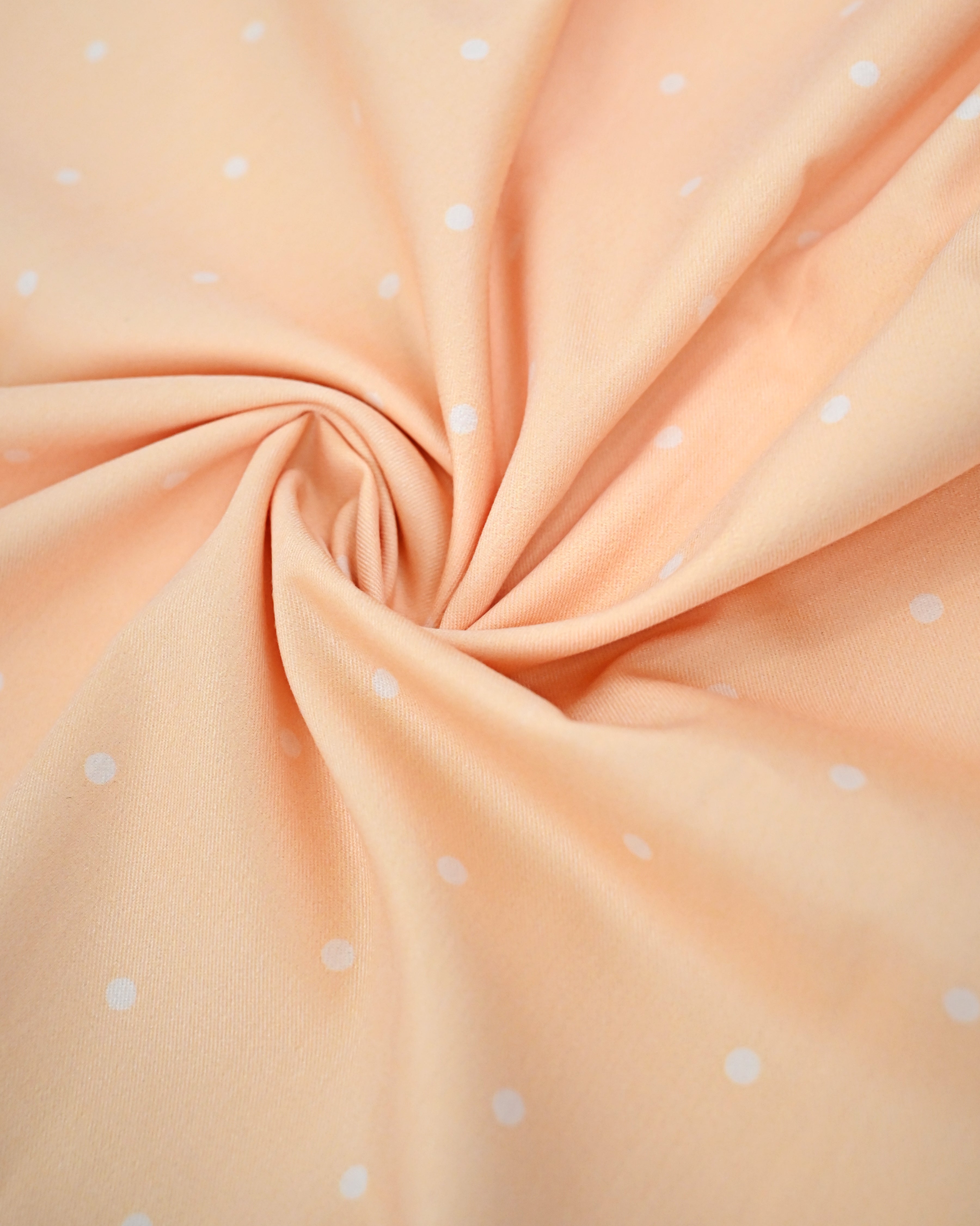 Peach White Dots Rida With Smart Design Printed Panel & Smart Lace