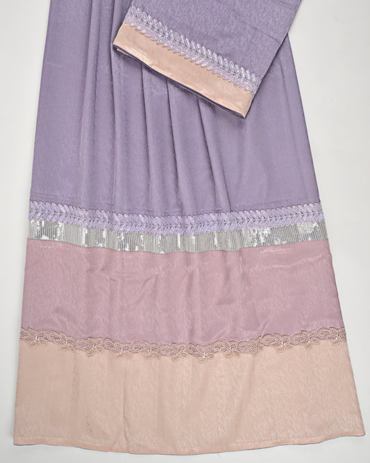 Dark Lavander Shining Rida With Smart Light Dark Shade Panel & Lace