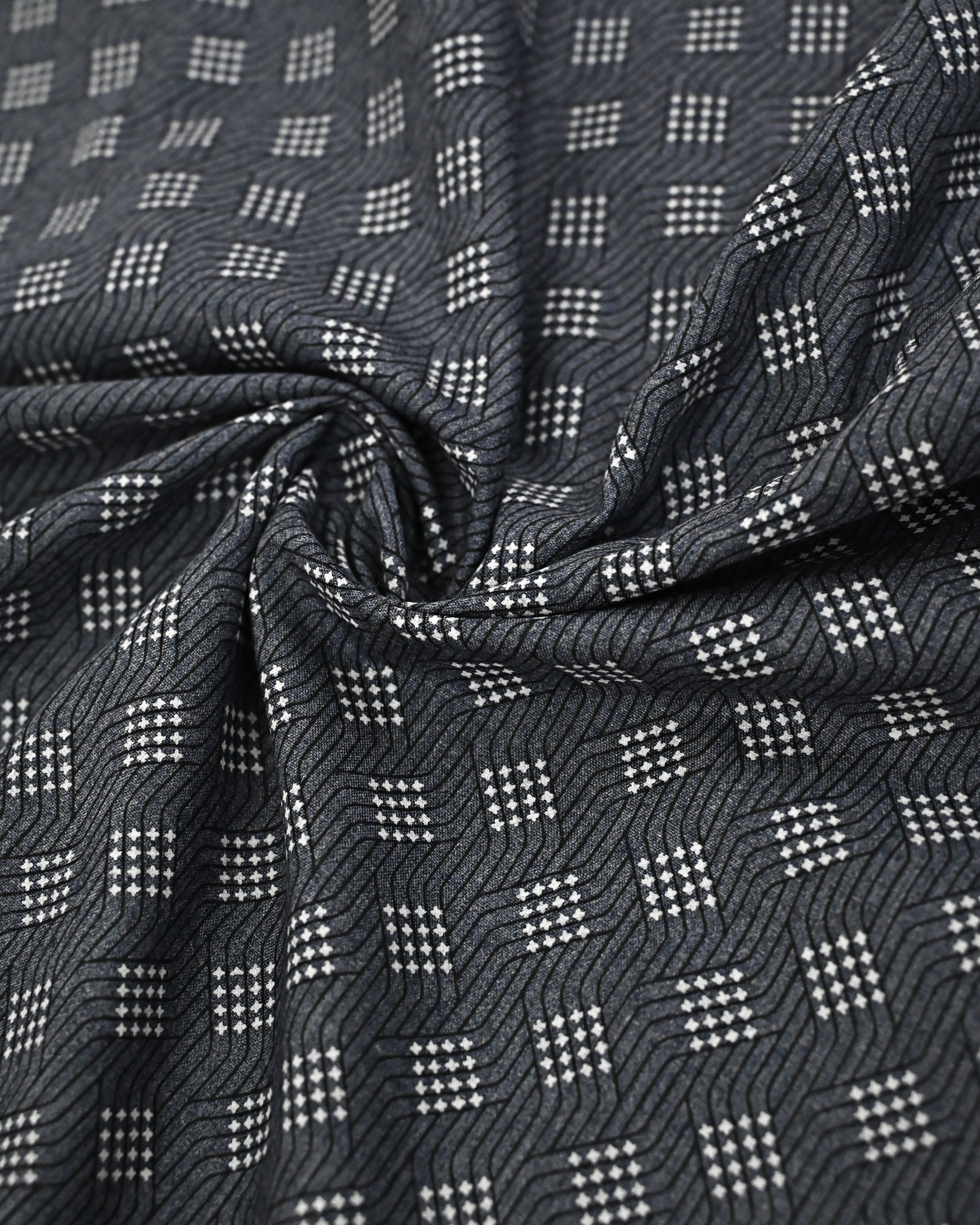 Charcoal Rida With Small White Daimond Design & Smart Panel Lace