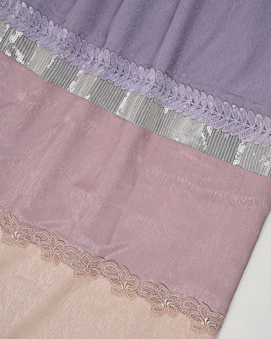 Dark Lavander Shining Rida With Smart Light Dark Shade Panel & Lace