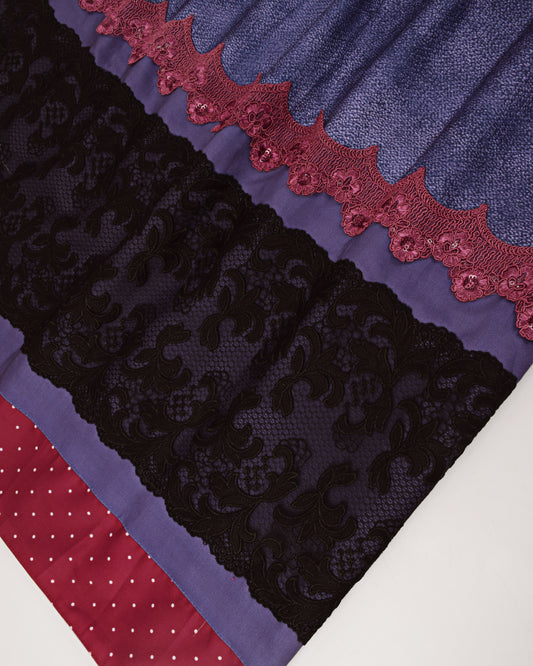 Dark Purple Rida With Smart Black & Falsa Lace