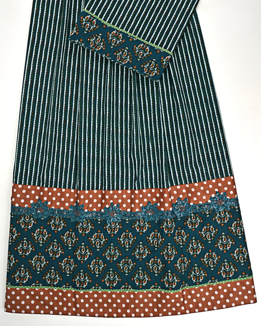 Dark Teal Batik Rida With Smart Batik Panel & Smart Lace