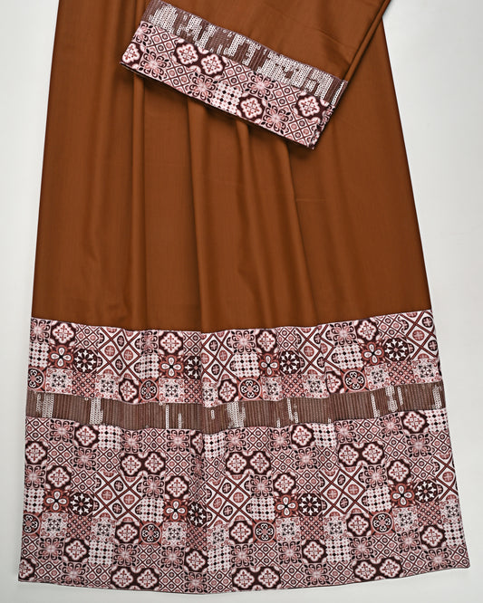 Rust Color Rida With Smart Panel & Sequence Lace