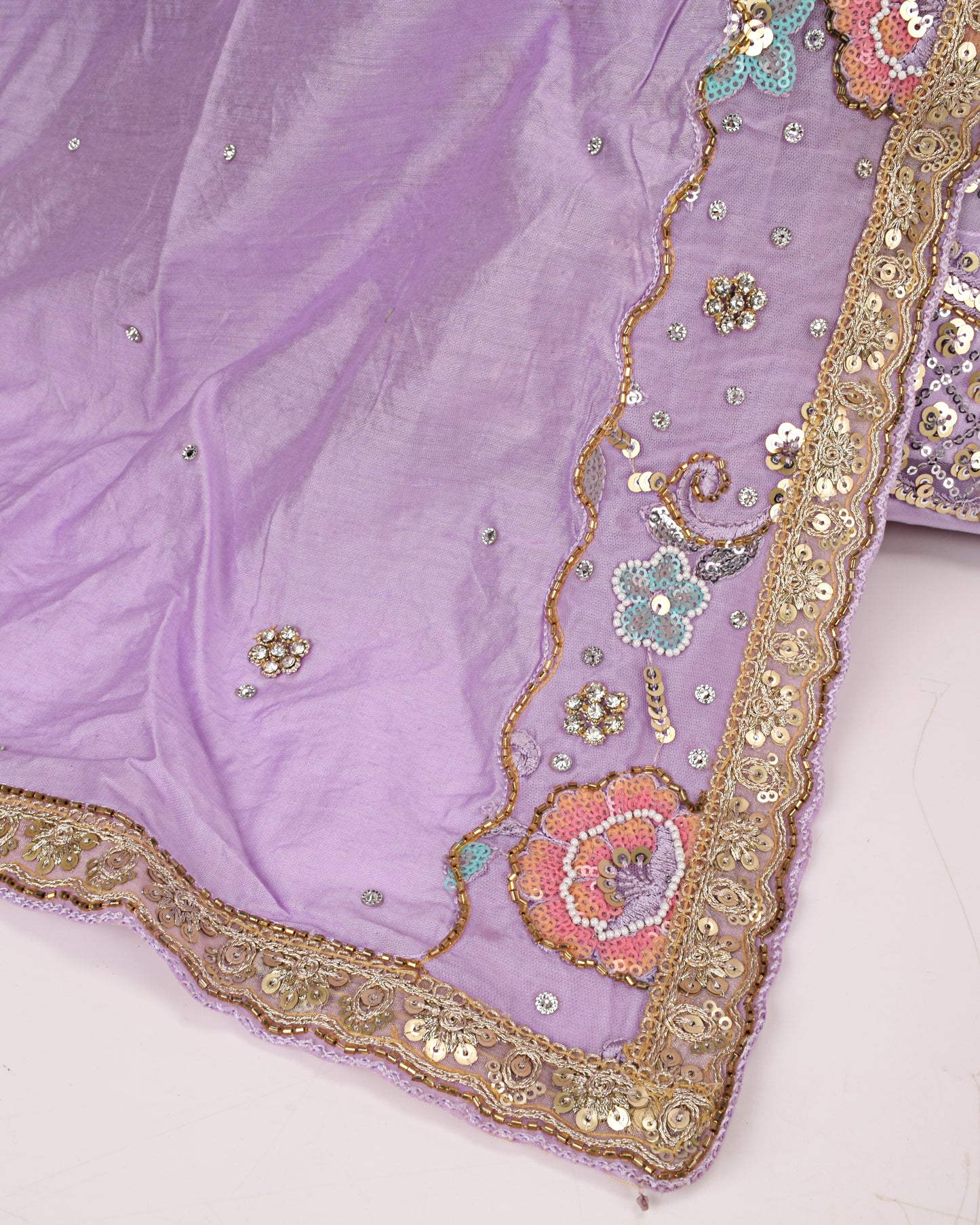Purple Bridal Wear With Full Net Heavy Net Peice & Beautiful Border Dupatta