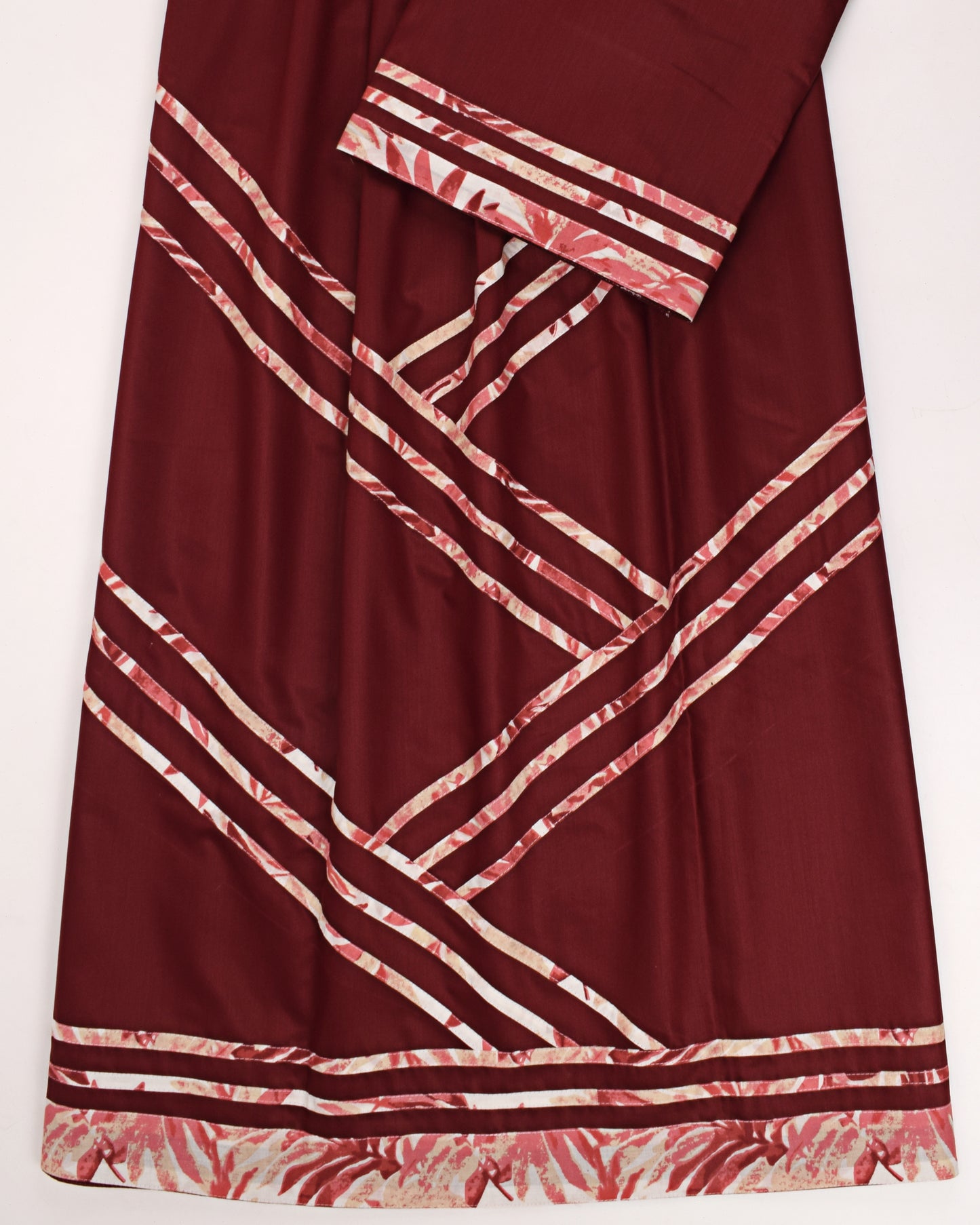 Dark Maroon Rida With Smart Patti Pattern