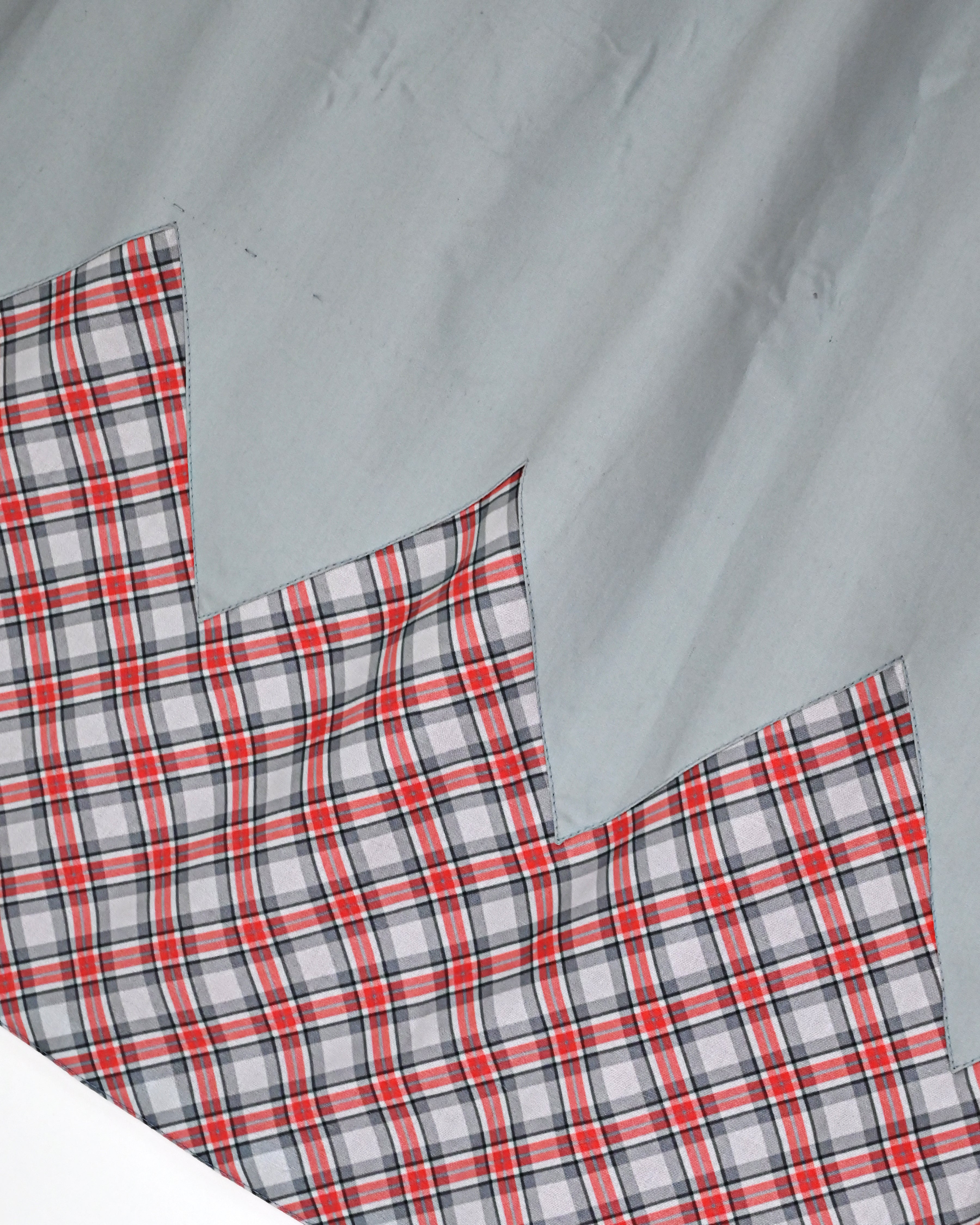 Red Grey & Same Color Checks Rida With Smart Pattern