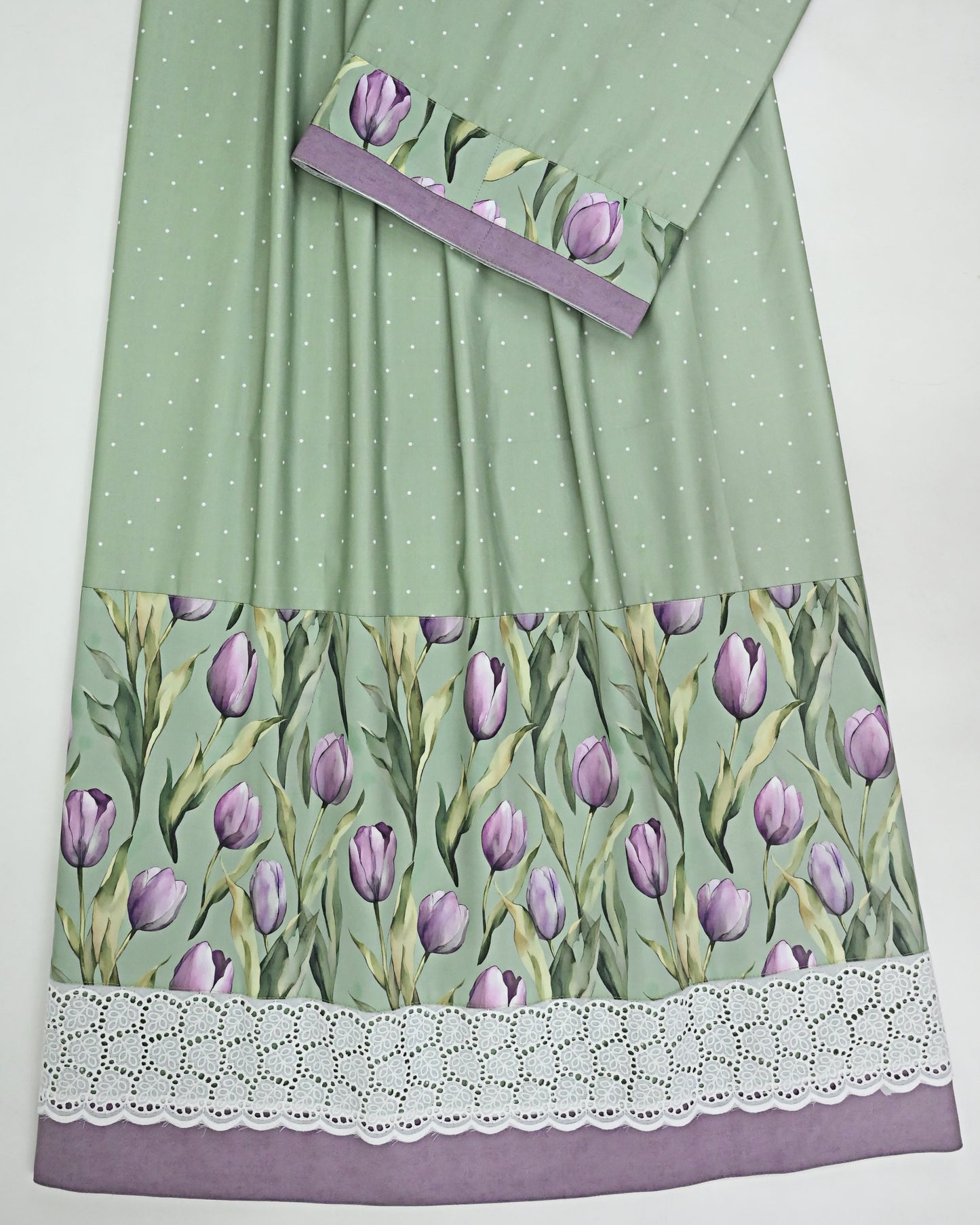 Pistachio Green Rida With Smart Tulip Printed Panel & Smart Lacing
