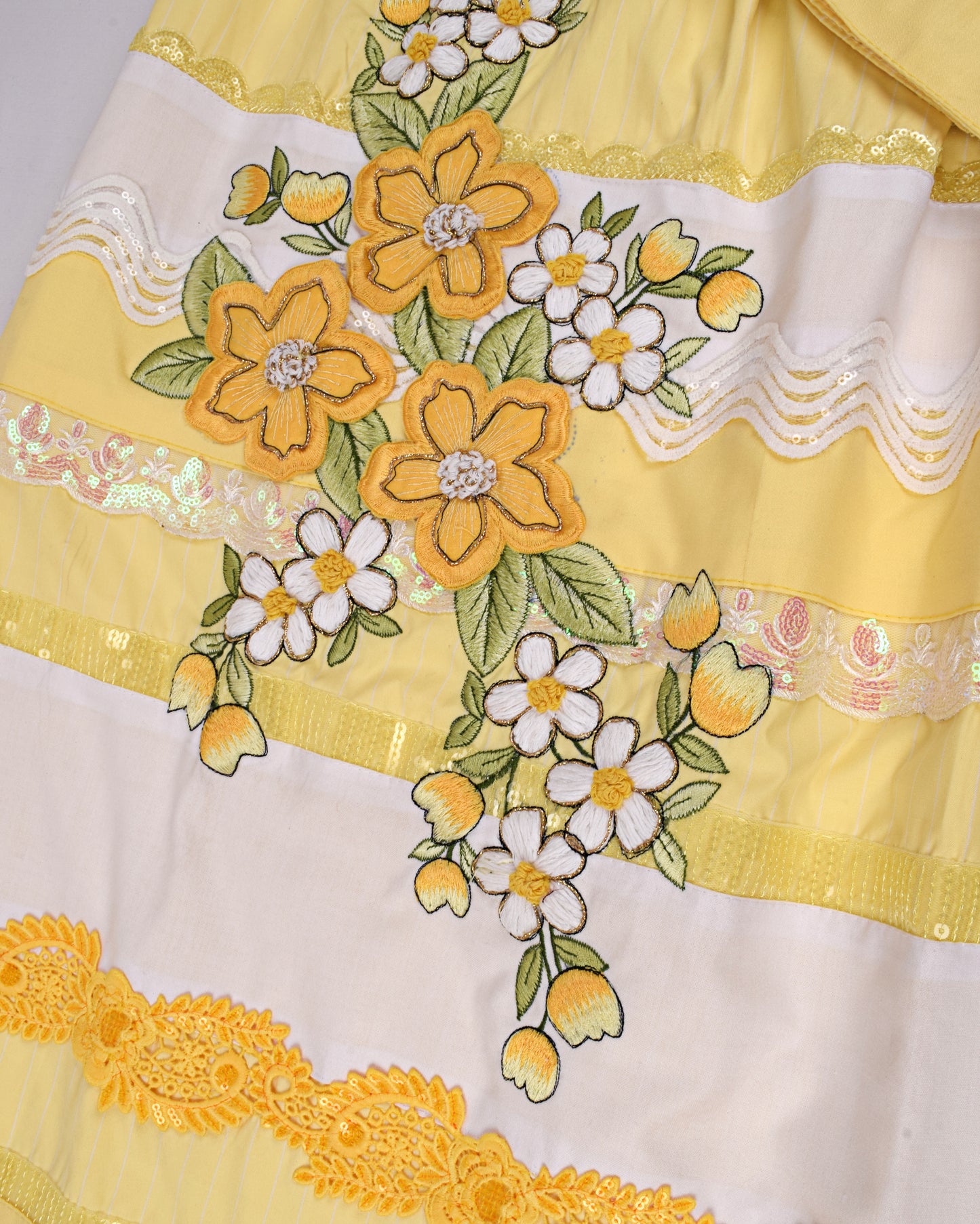 Mango Yellow Rida With Smart Panel Lace & Beautiful Floral Work