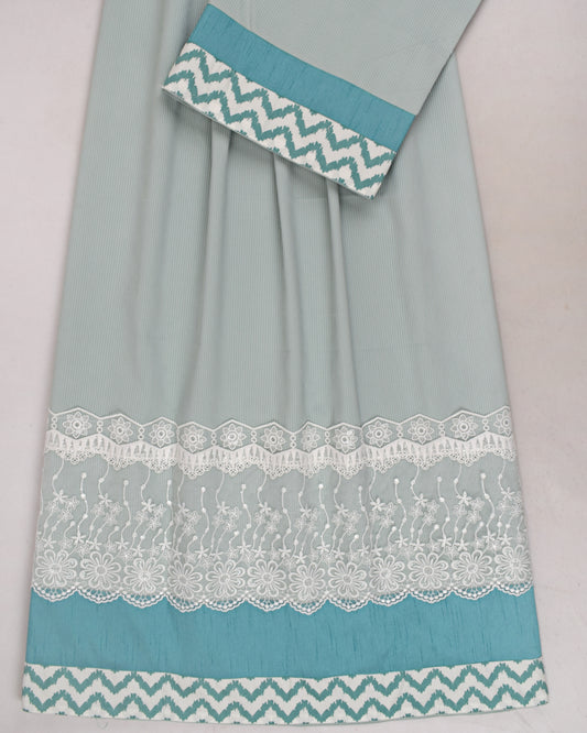 Sea Green Rida With Smart Lace & Panel