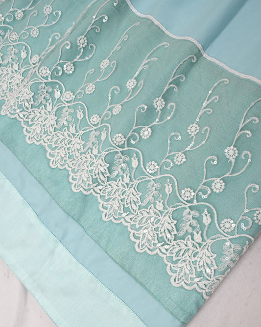 Light Blue Rida With Smart Sequence Lace