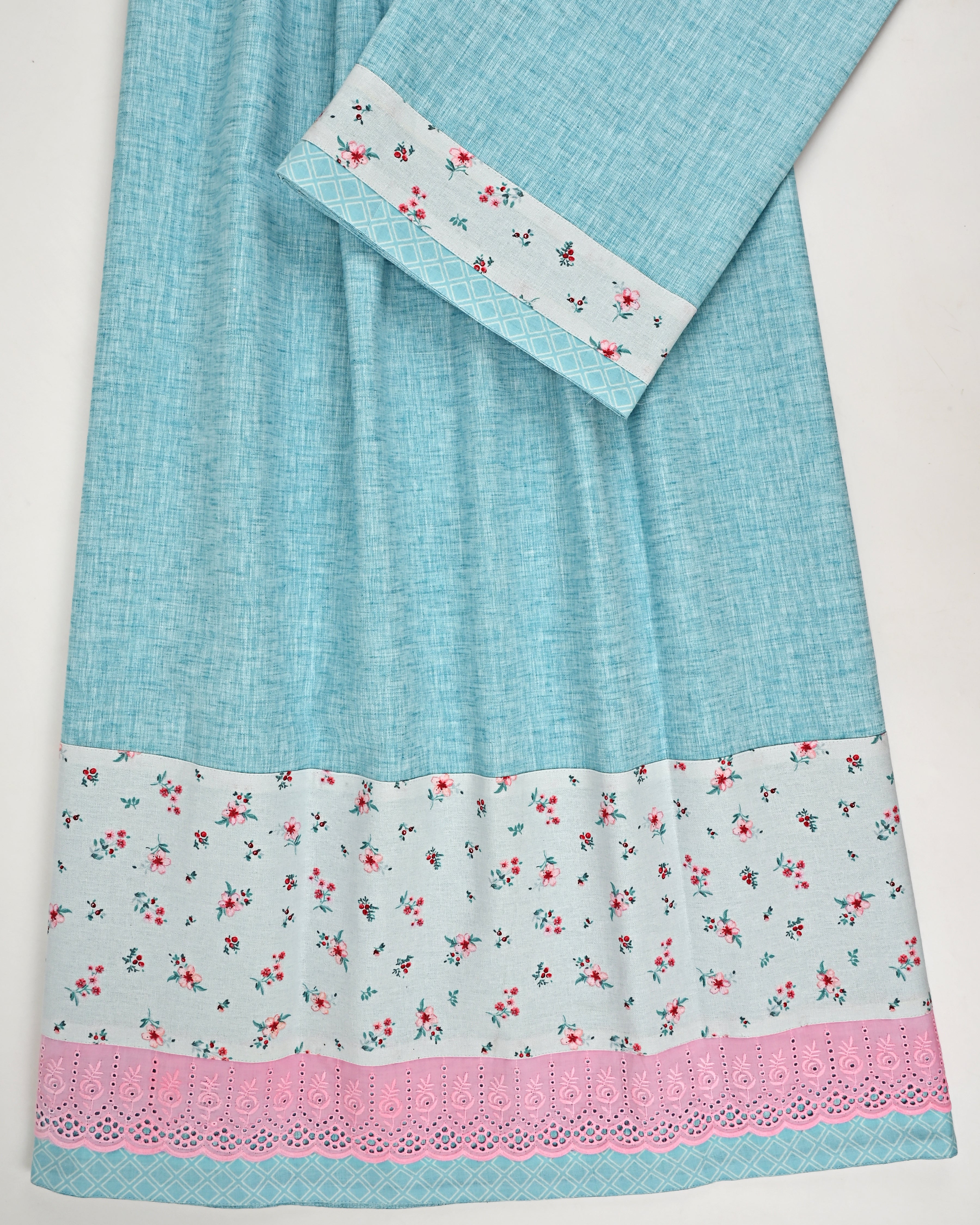 Cyan Blue Rida With Smart Floral Panel & Smart Lacing