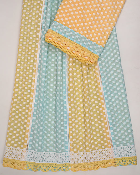 Green & Yellow Chicken Rida With Fancy & Smart Pattern