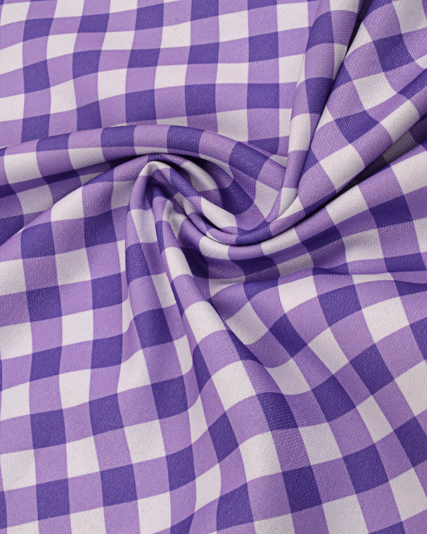 Dark Purple White Checks Rida With Floral & Stripes Panel