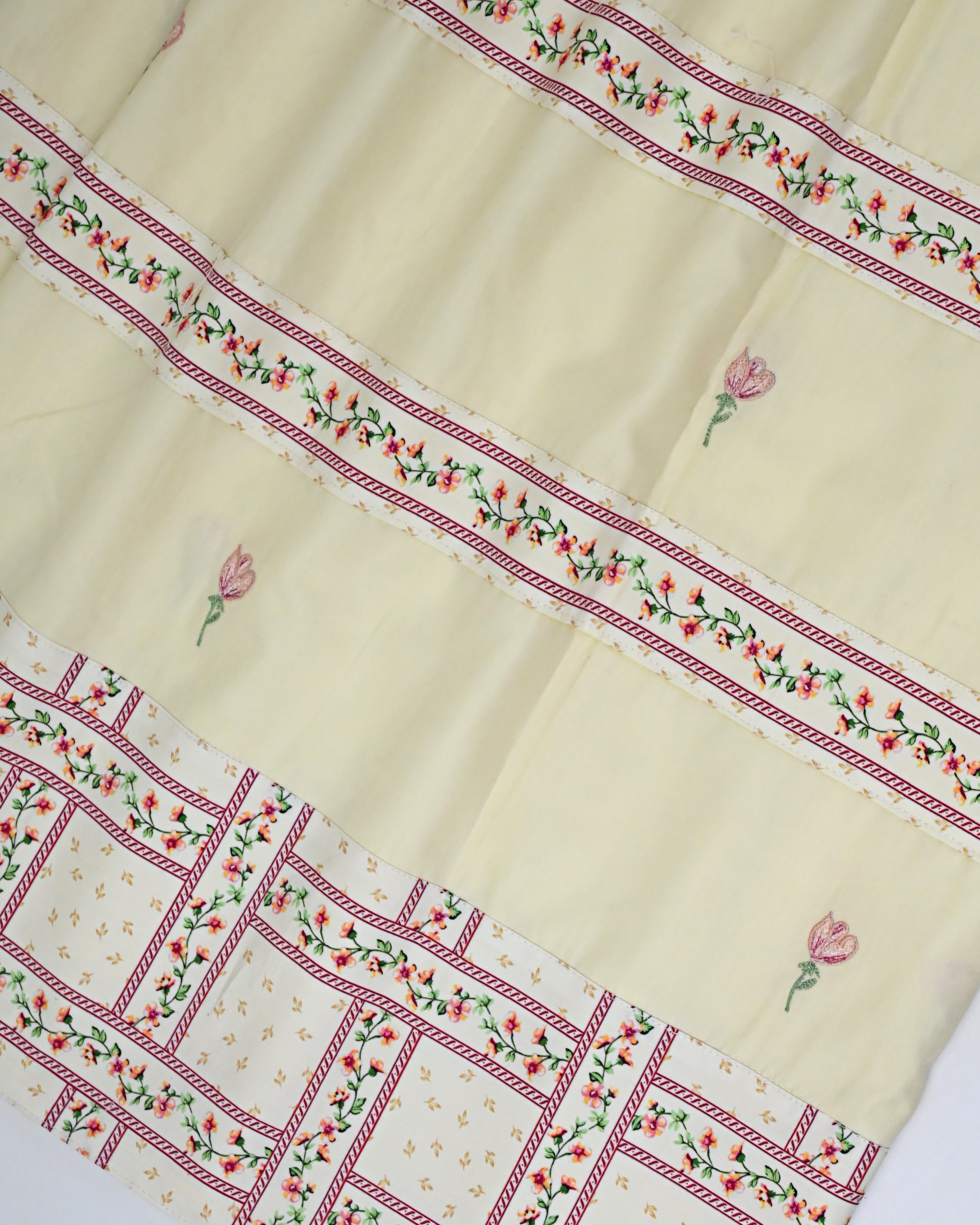 Lemon Yellow Rida With Smart Printed Pattern & All Over Floral Booties-2400/-