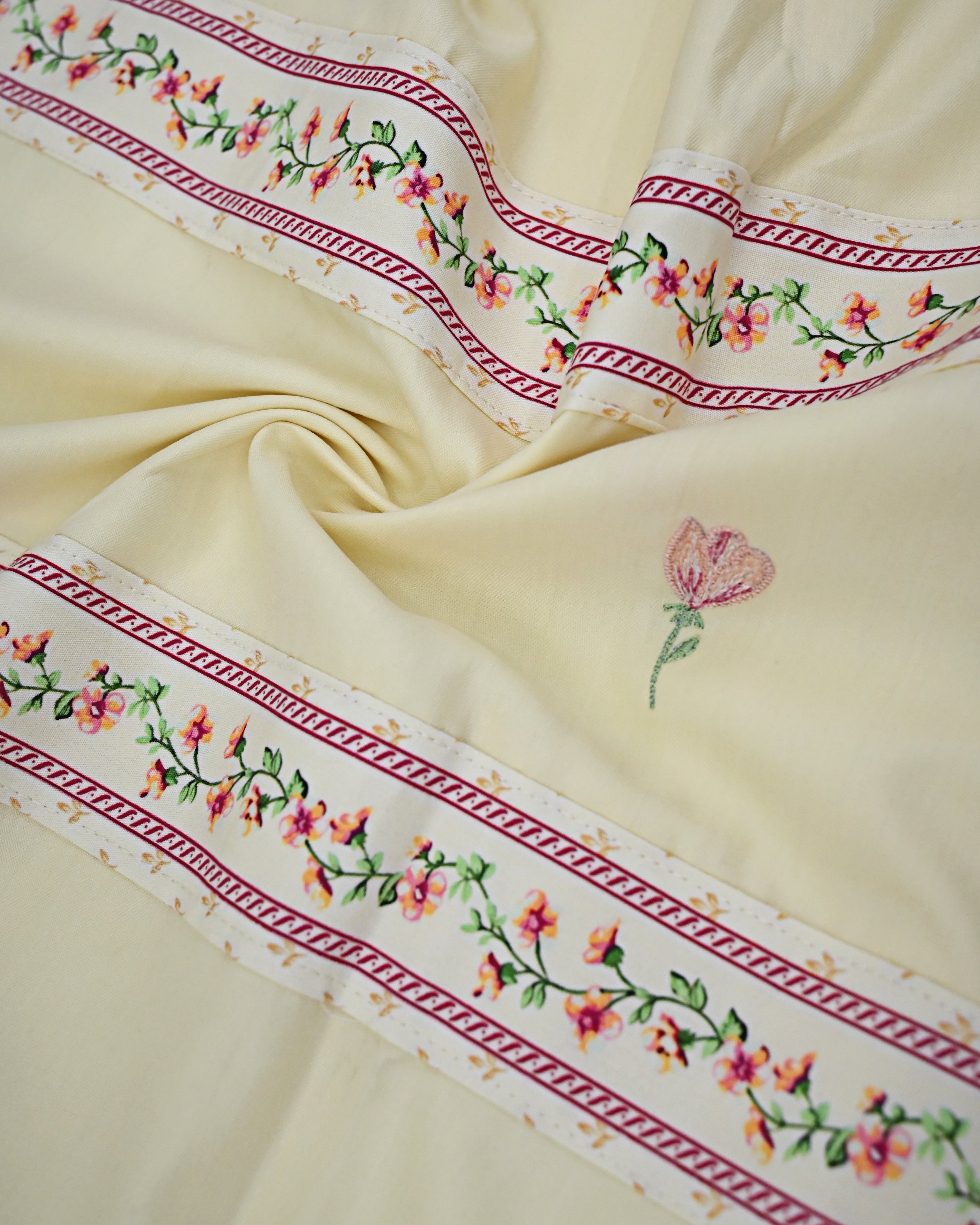 Lemon Yellow Rida With Smart Printed Pattern & All Over Floral Booties-2400/-