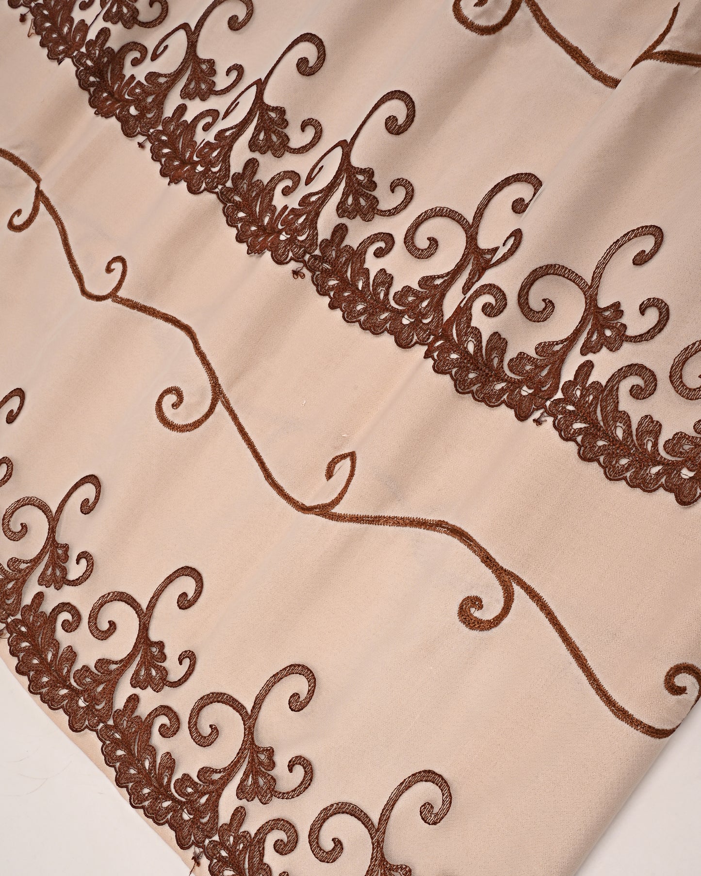 Light Brown Rida With Smart Embroidery Dark Brown Lace