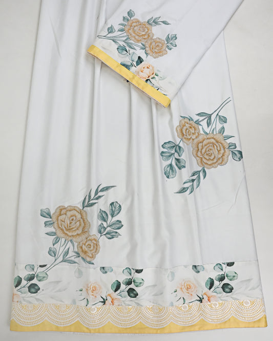 Off White Rida With Floral Panel Smart Lacing & Floral Embroidery Work-2600/-