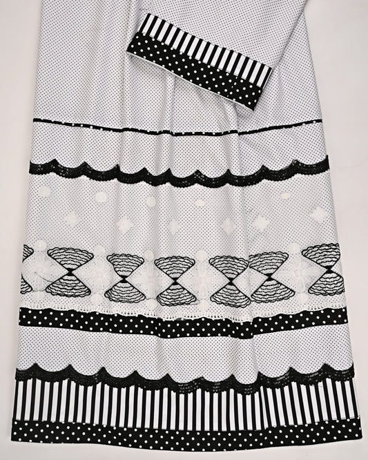 White Black Dots Rida With Smart Laces & Pattern