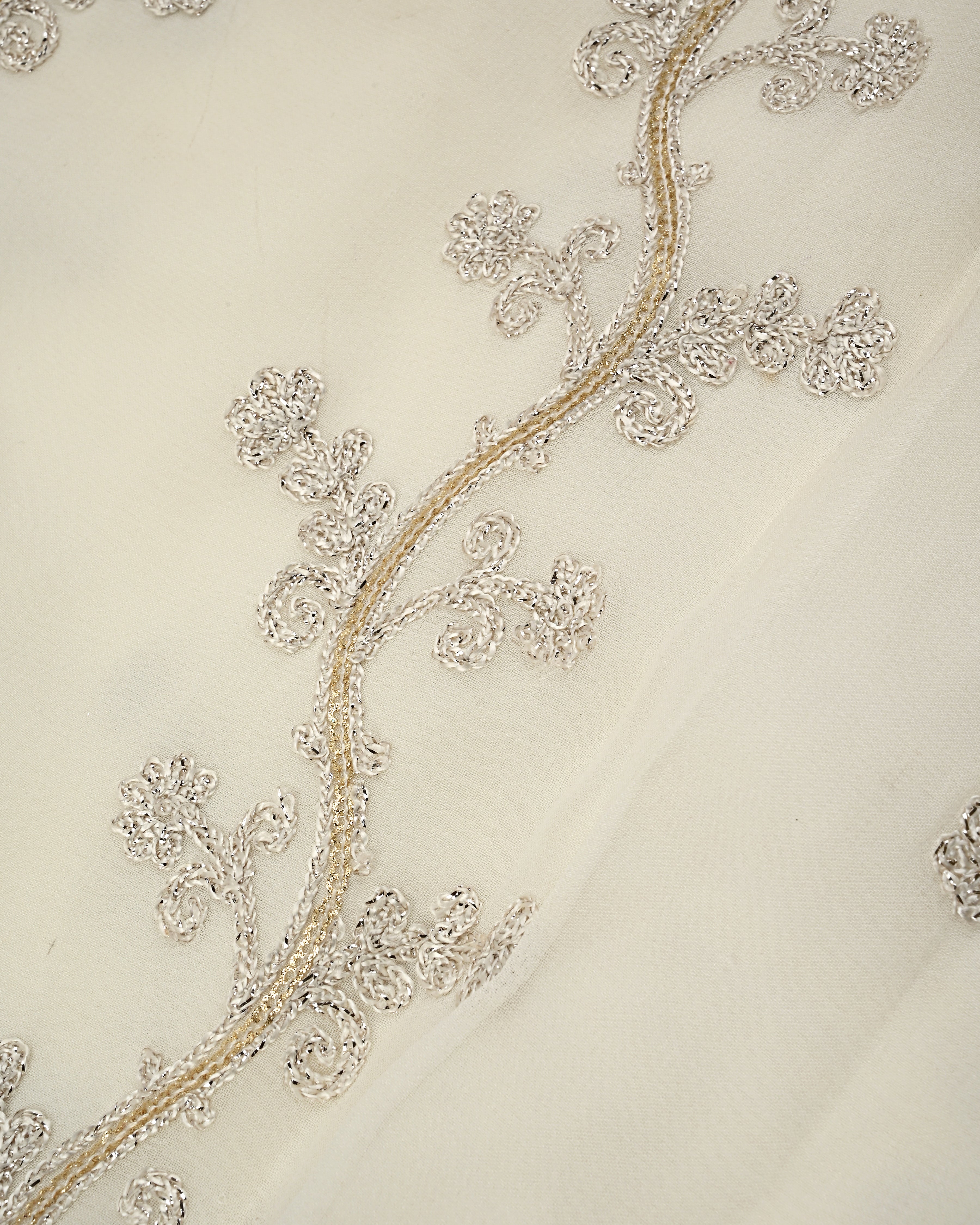 Ivory RCJ With Full Golden Embroidery Work & Golden Booties Dupatta