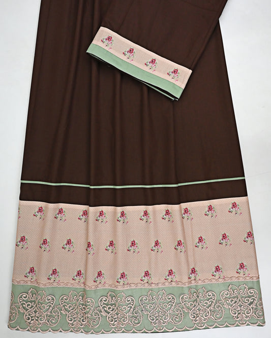 Brunette Brown Rida With Floral Print Panel & Smart Floral Lace
