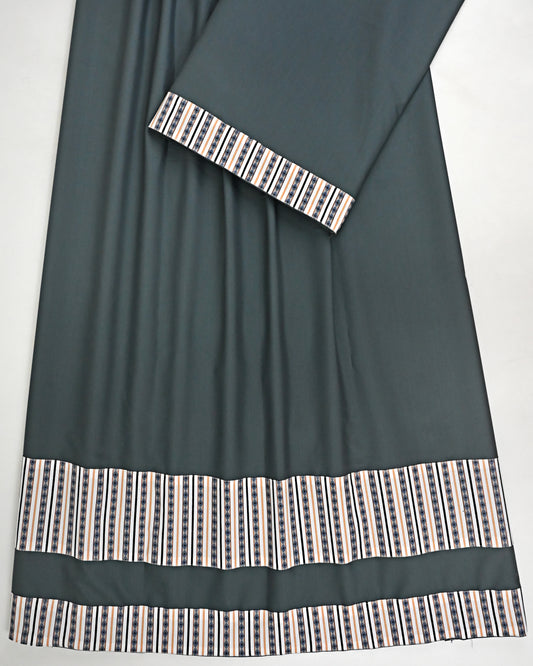 Dark Grey Ohbat Rida With Smart Printed Panel